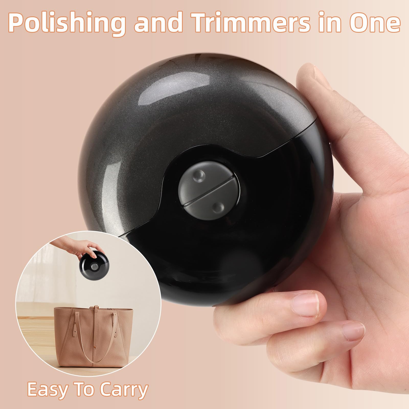 2 in 1 Electric Nail Clipper & Polisher - Automatic Nail Trimmer with 2 Adjustable Speeds, Portable & Rechargeable Nail Care Kit for Men, Women, Kids & Seniors - Perfect for Home, Travel & Salon Use (Black)