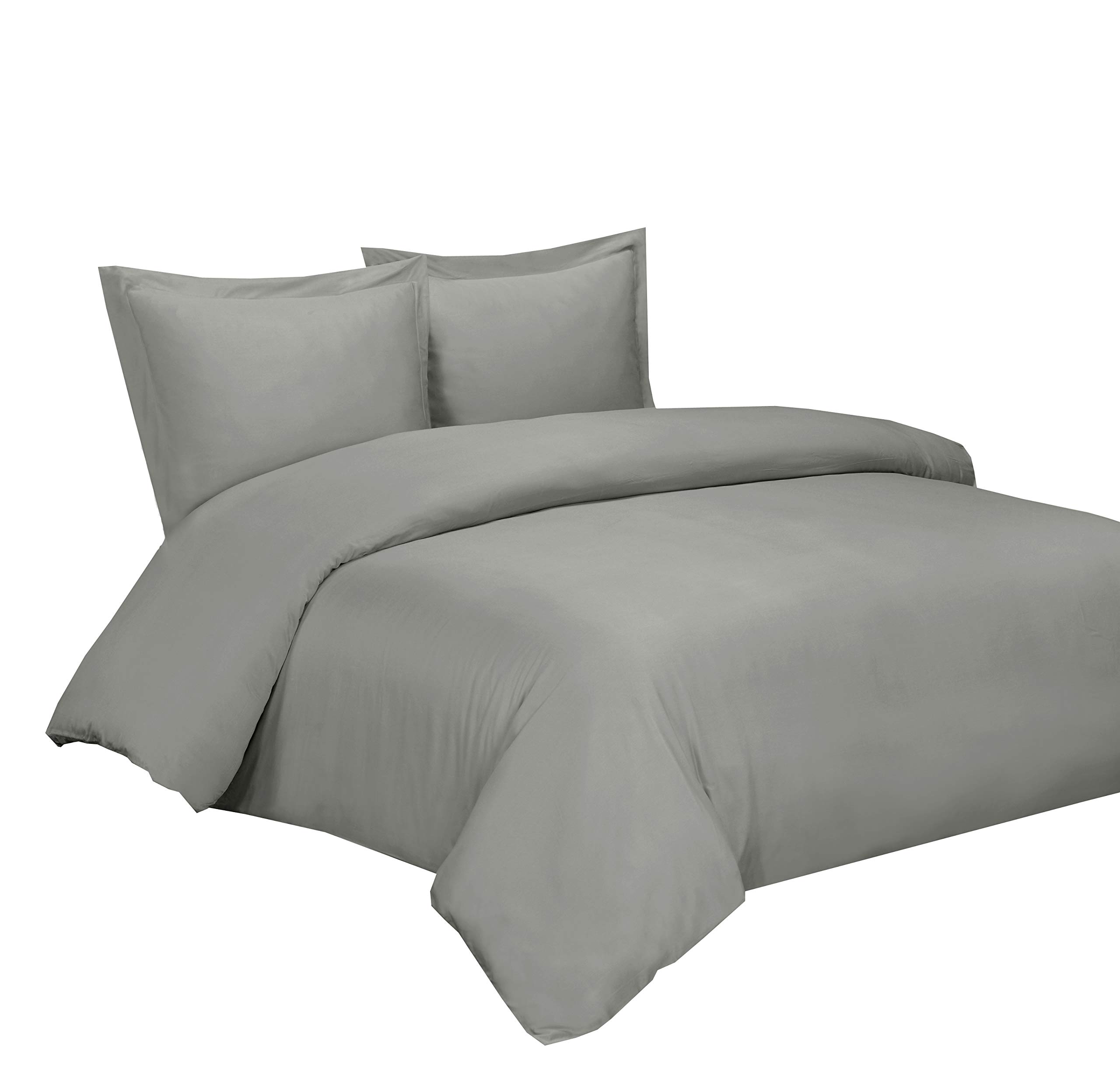 Royal Hotel Luxury 100% Bamboo Viscose Duvet Cover Set - Breathable & Cooling Comforter Cover with Corner Ties & Button Closure - King/California King Size - Soft Gray - Perfect for Hot Sleepers & Summer Bedding
