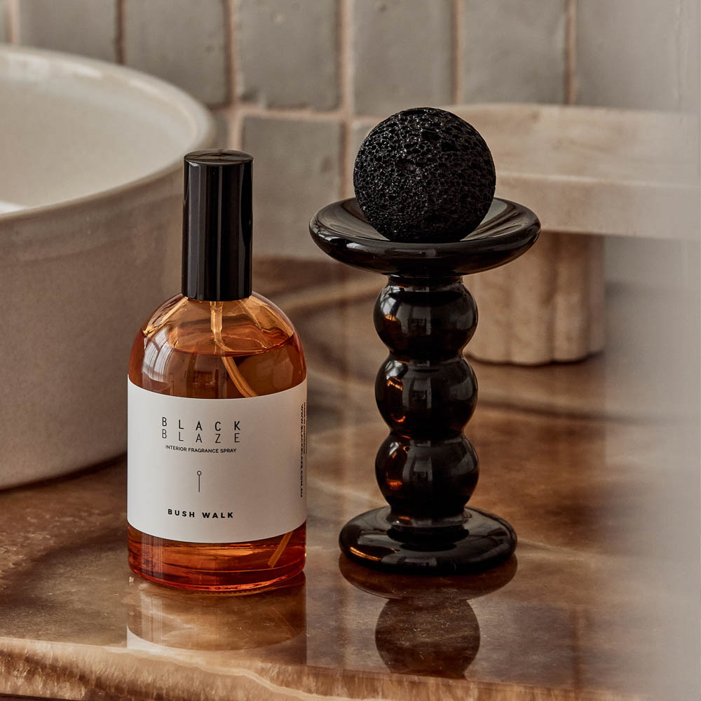 Premium BLACK BLAZE Halo Lava Rock Diffuser Set - Vetiver & Fig Essential Oil Diffuser for Home Aromatherapy | Perfect for Bedroom, Office & Yoga Studio Relaxation