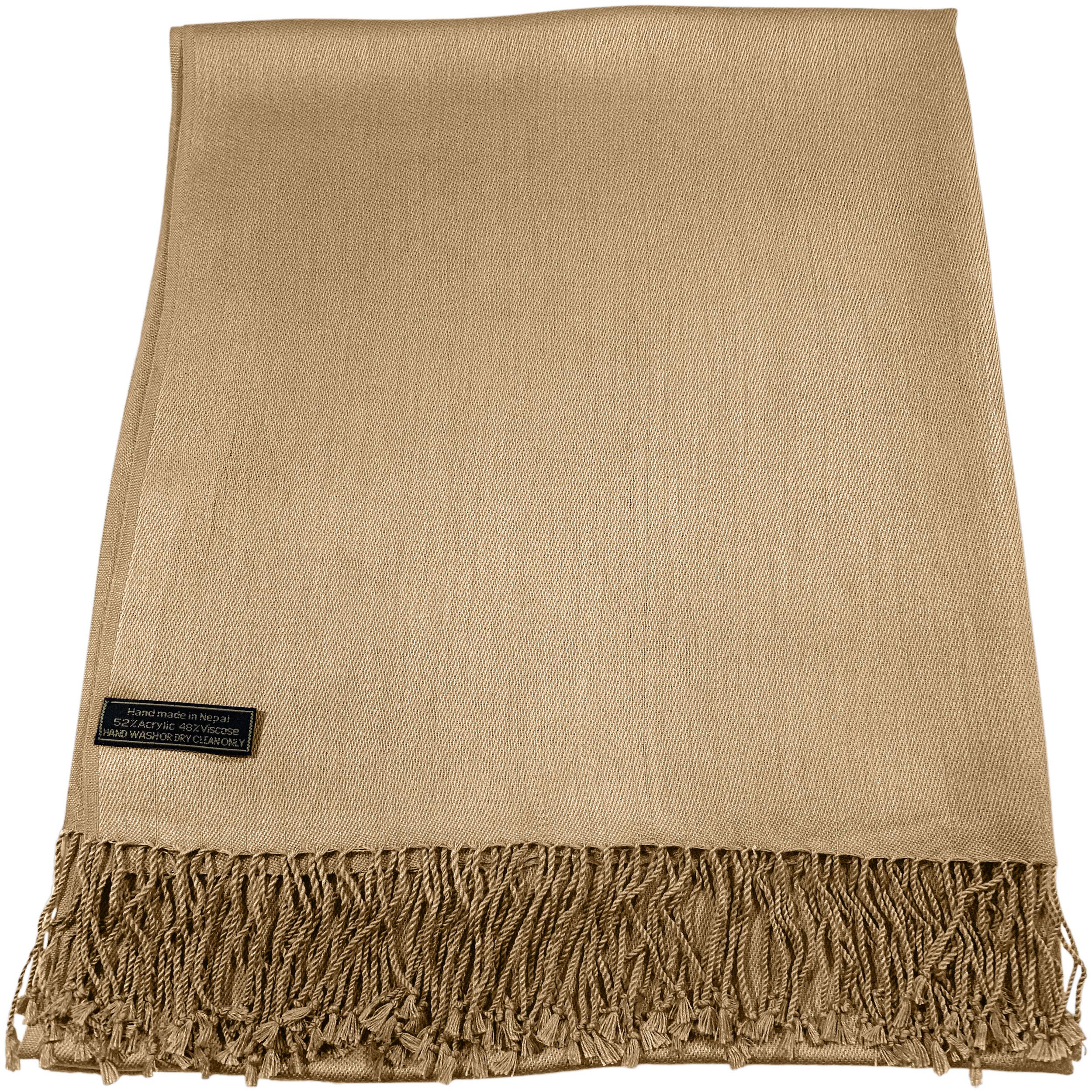 Handmade Nepalese Pashmina Shawl - Solid Color Scarf Wrap & Stole - Soft & Warm Cashmere Blend - Perfect for Winter, Gifts & Boho Fashion - Made in Nepal