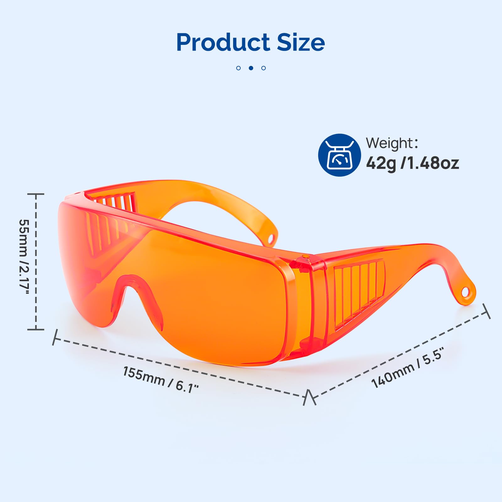 JMU Dental Curing Light Glasses - 1 Pack UV/LED Protection Eyewear for Teeth Whitening & Dental Procedures - Perfect for Dentists, Hygienists & At-Home Teeth Whitening Kits