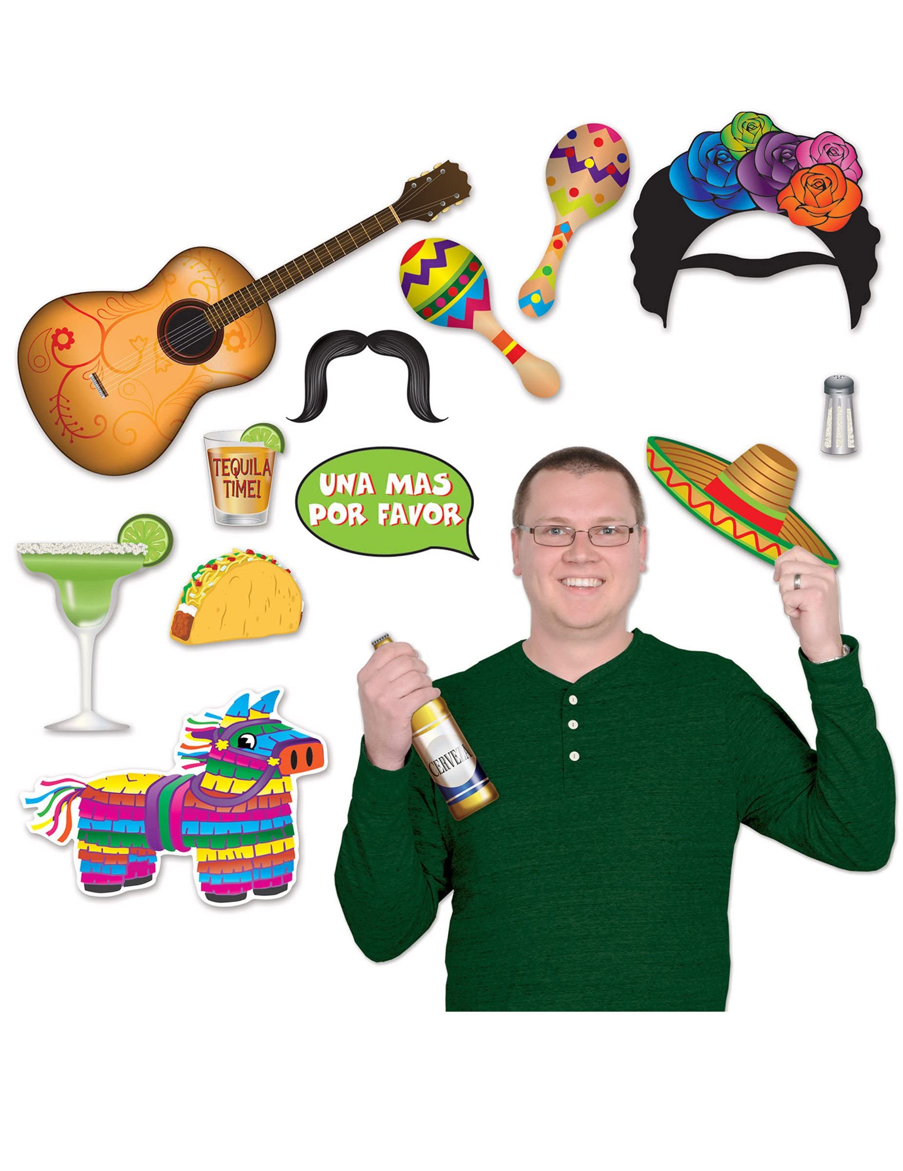 Beistle Fiesta Photo Fun Signs - Colorful Party Photo Props for Cinco de Mayo, Birthday Celebrations & Themed Events - Perfect for Social Media Photos & Memorable Moments
