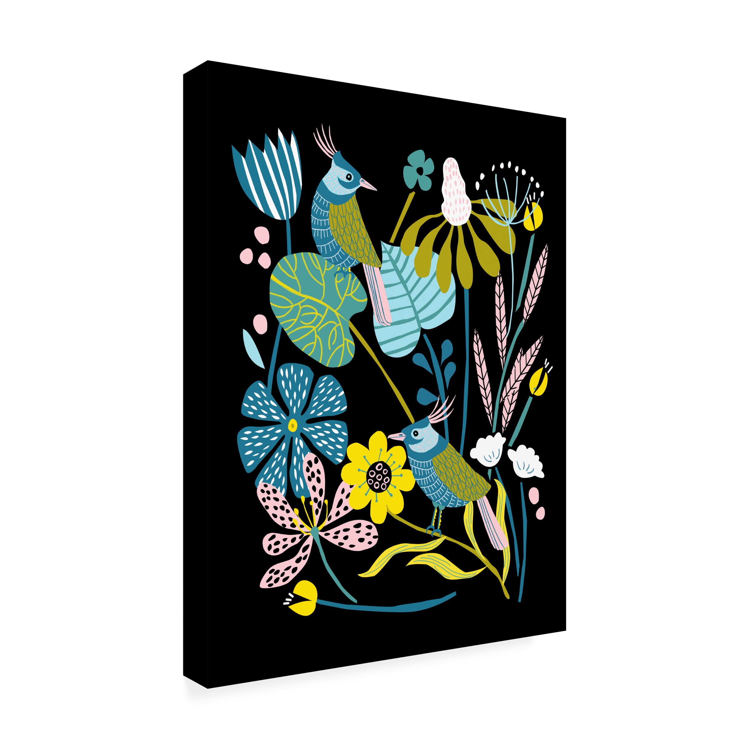 Trademark Fine Art 'Pleasure Garden I' Canvas Wall Art by Melissa Wang - Vibrant Floral Painting for Living Room, Bedroom & Office Decor