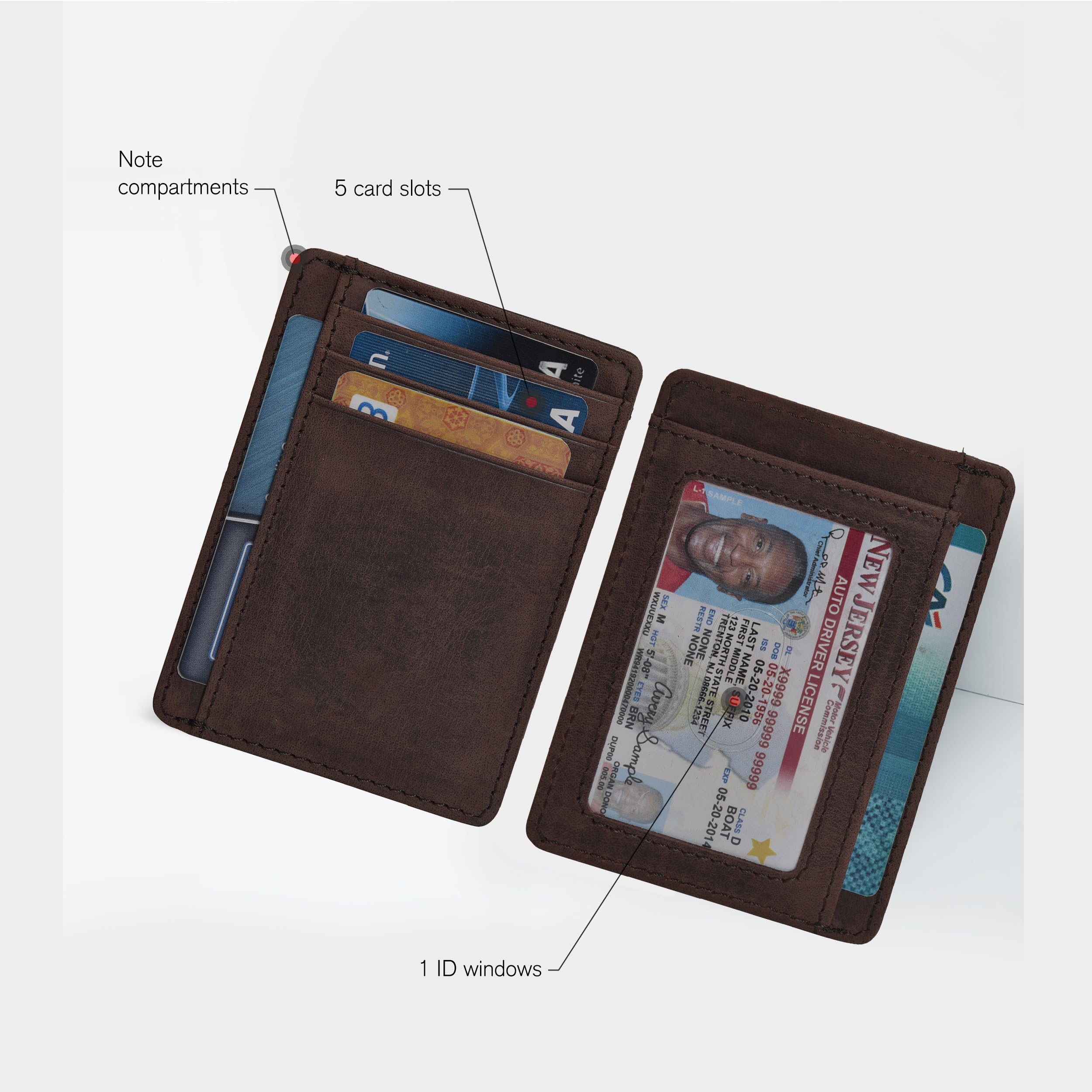 Slim RFID Blocking Leather Wallet for Men & Women - Minimalist Front Pocket Card Holder with Money Clip | Perfect for Travel, Everyday Carry & Gift Giving