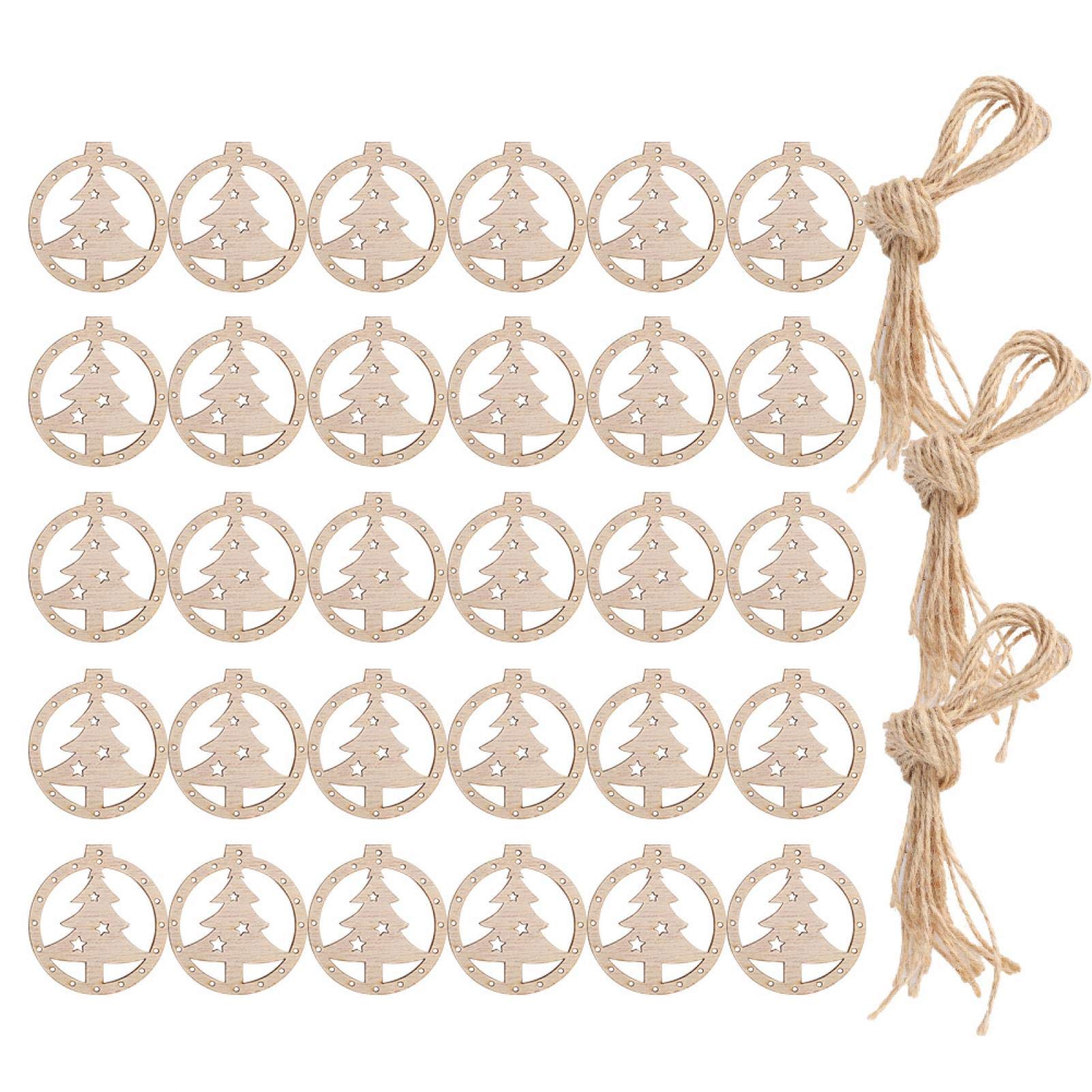 30Pcs Vintage Hollow Carved Christmas Tree Ornaments - Retro Xmas Decor for Holiday Home Decorating, Perfect for Christmas Trees, Mantels, and Festive Party Decorations