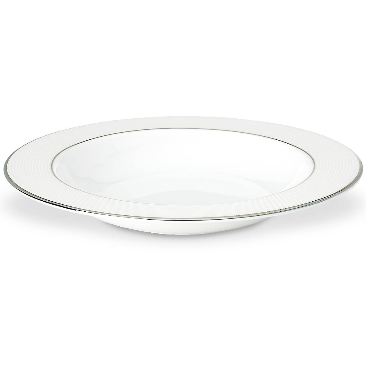 Opal Innocence Stripe Rimmed Soup Bowl - Elegant Porcelain Dinnerware Set for Soup, Salad, Dessert - Perfect for Home Dining, Restaurant Use & Gift Giving