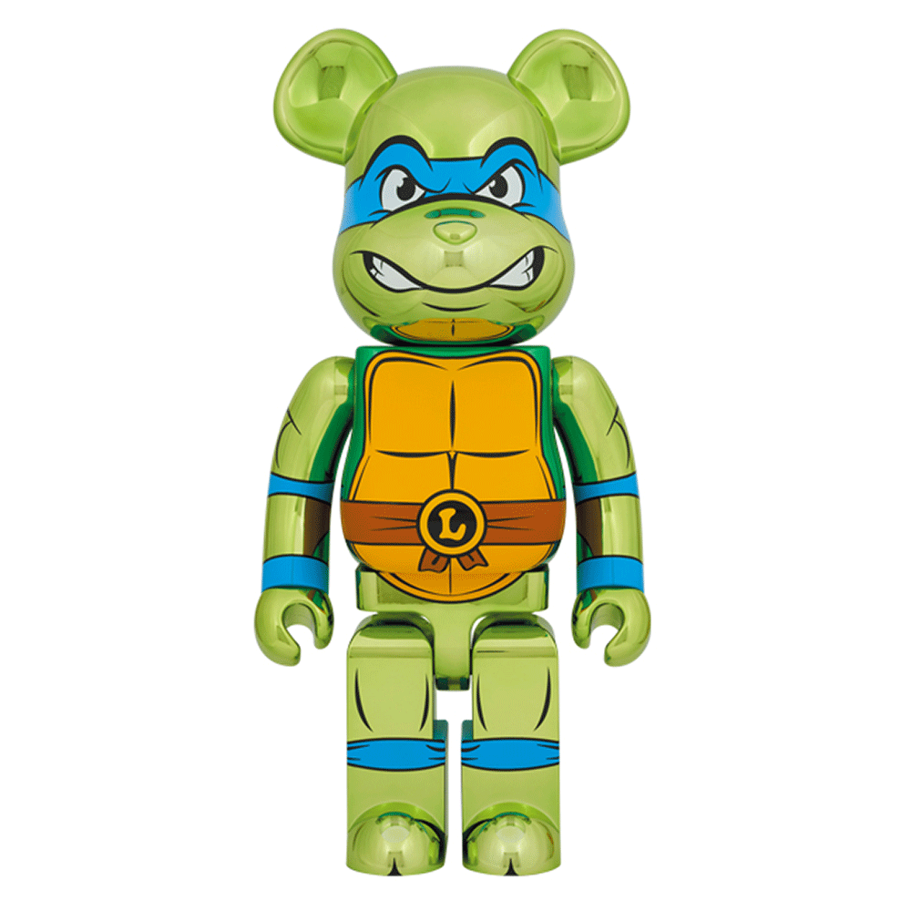 1000% Bearbrick Leonardo Chrome Version - Teenage Mutant Ninja Turtles TMNT Collectible Figure for Display & Home Decor