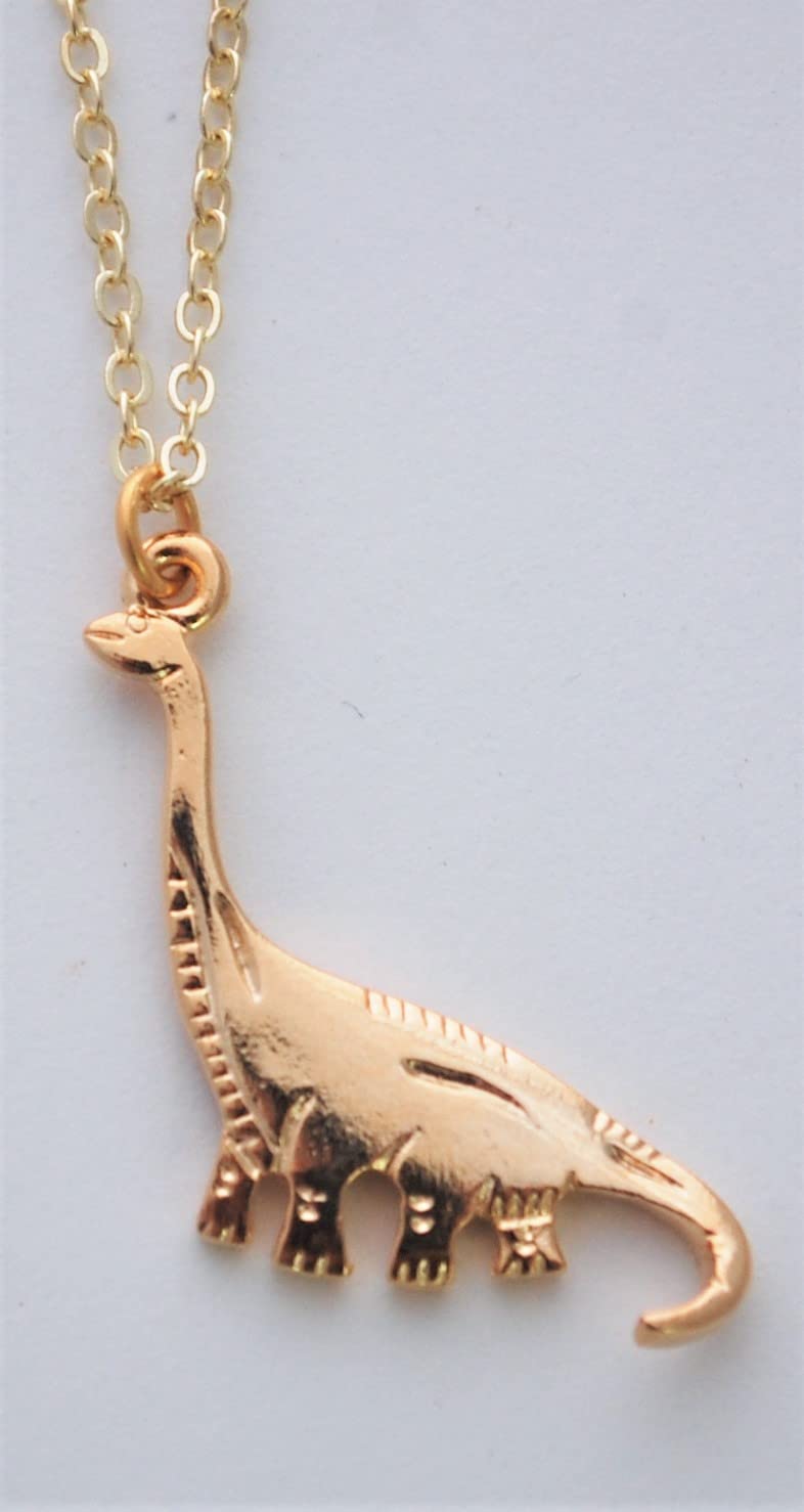 14K Gold Plated Apatosaurus Dinosaur Necklace - Jurassic Jewelry for Women, Dino Lover Gift, Perfect for Birthday, Anniversary & Everyday Wear