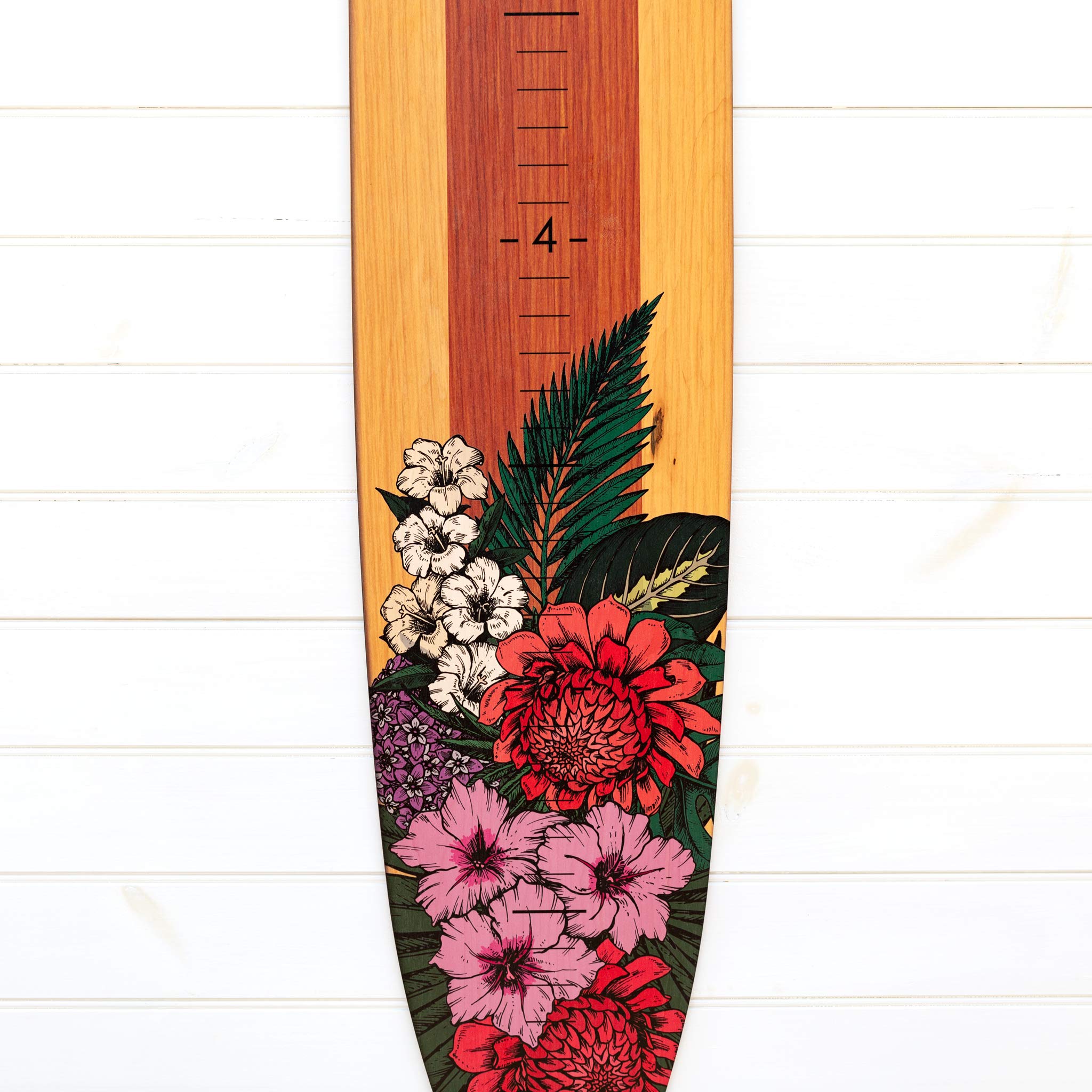 Wooden Surfboard Baby Growth Chart for Wall - 57