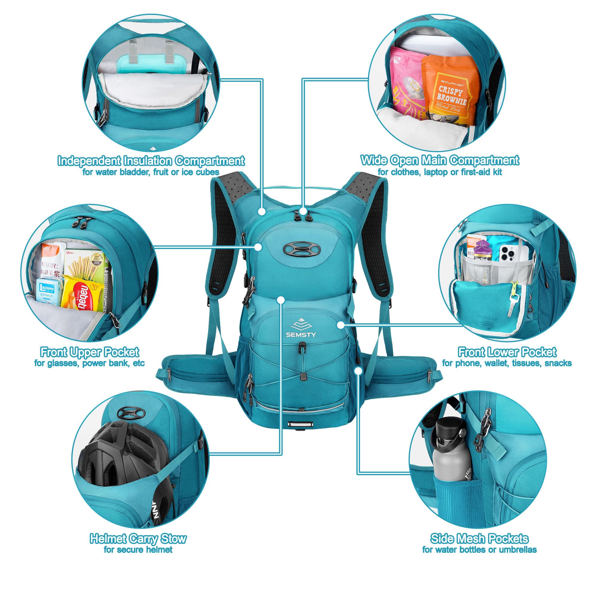 25L Hydration Backpack with 3L Water Bladder & Rain Cover - Lightweight Hiking Backpack for Camping, Cycling, Running, Hiking | Perfect for Outdoor Adventures, Travel & Daily Use (Men & Women)