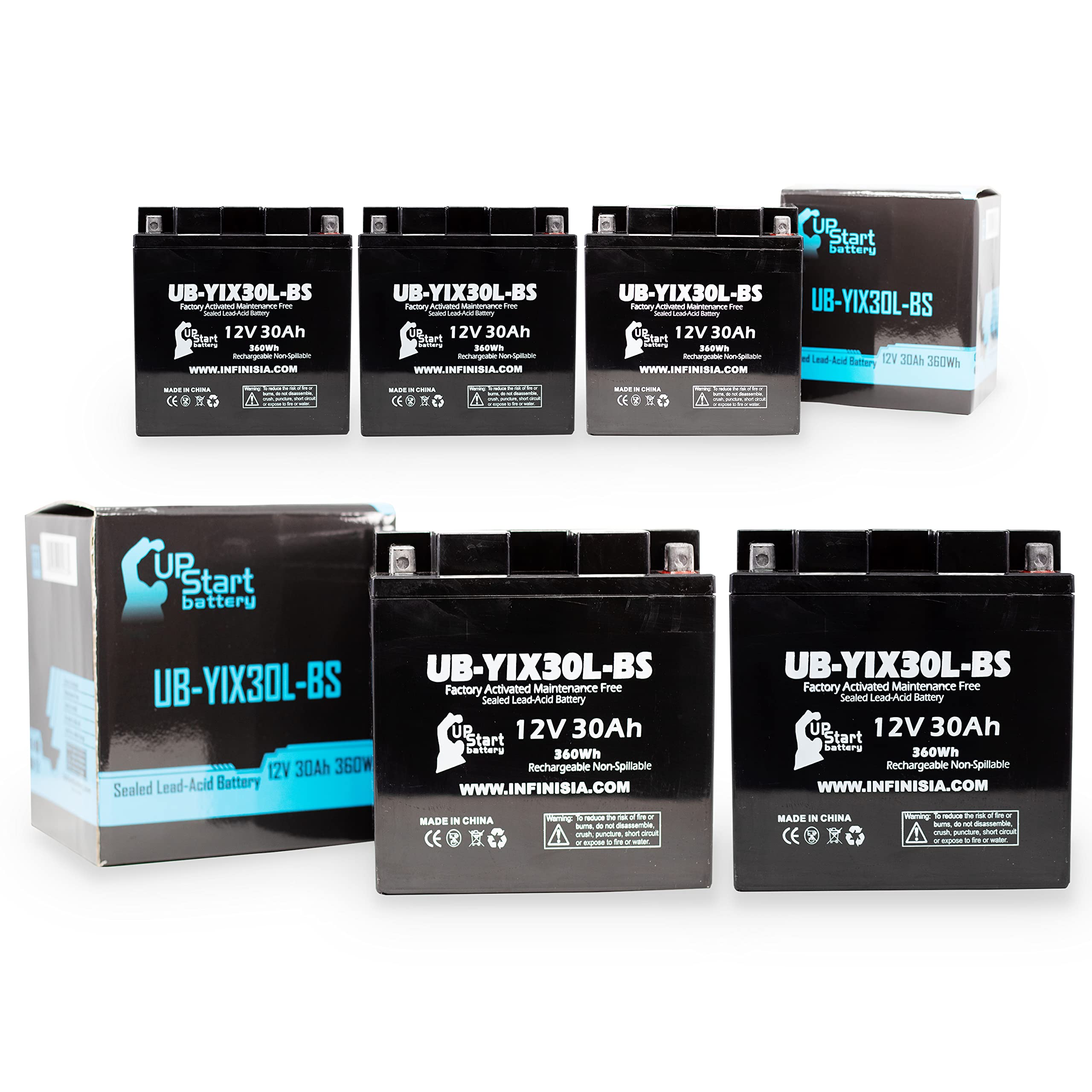 UpStart Battery 12V 30AH Motorcycle Battery - 5-Pack Replacement for 1990 Moto Guzzi California III 1000CC (UB-YIX30L-BS) | Factory Activated & Maintenance Free | Perfect for Long Rides, Touring & Classic Bike Restoration
