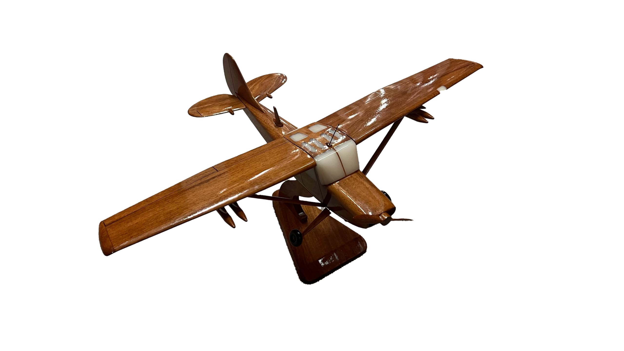 Premium Mahogany Wood Desktop Airplane Model - Handcrafted Wooden Aircraft Decor for Office & Home - Perfect Gift for Aviation Enthusiasts & Collectors (Use as Desk Decor, Bookshelf Display, or Aviation-Themed Room Accent)