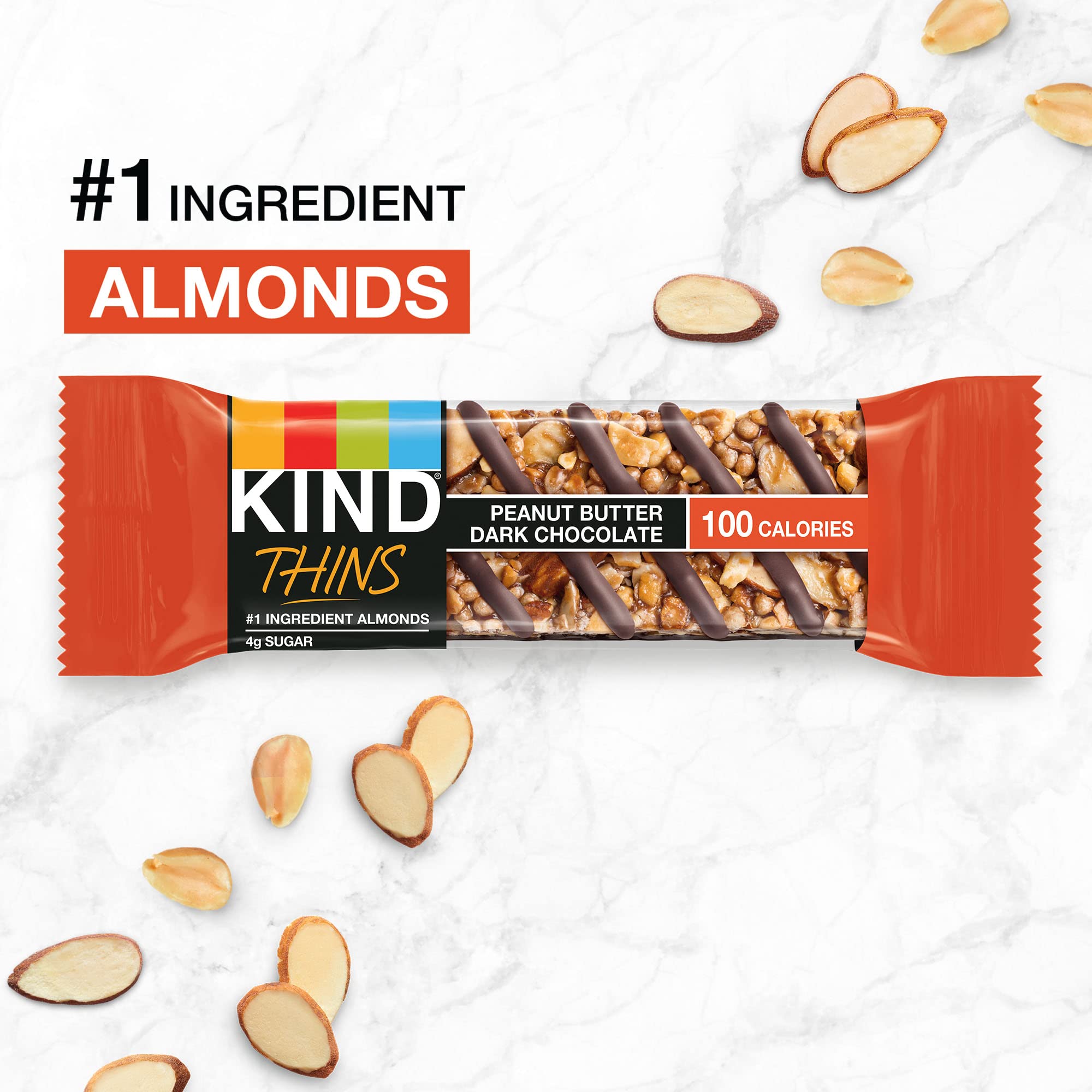 KIND Thins Variety Pack - Peanut Butter Dark Chocolate & Dark Chocolate Cherry Cashew | Healthy Low Calorie Snacks (20 Count) | Perfect for Office, Travel & On-the-Go Nutrition