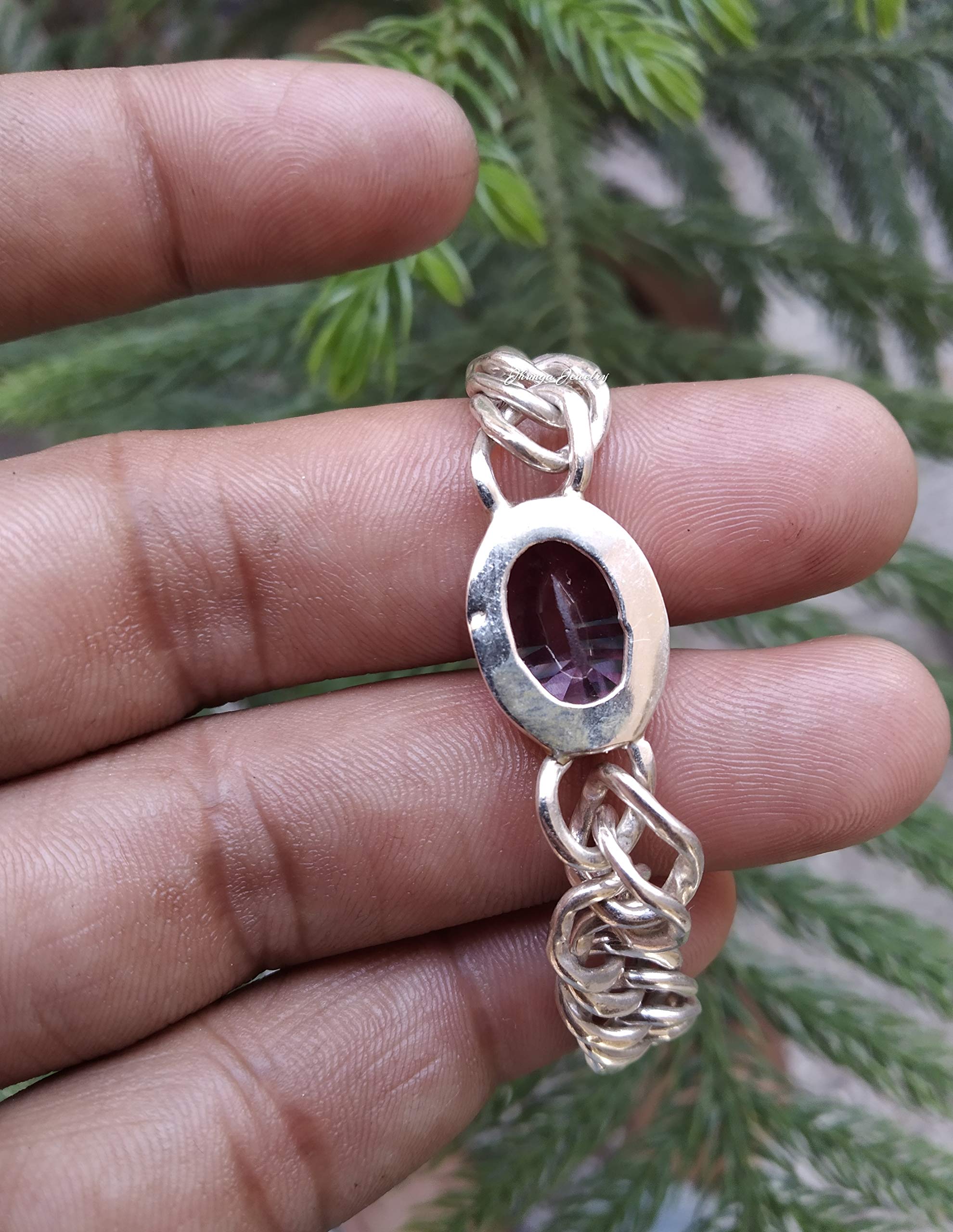 Color Changing Alexandrite Tennis Bracelet - 925 Sterling Silver Handmade Bolo Bracelet | Trendy Statement Jewelry for Women | Perfect Gift for Mom, Wife & Friends | Wedding, Anniversary & Special Occasion Jewelry