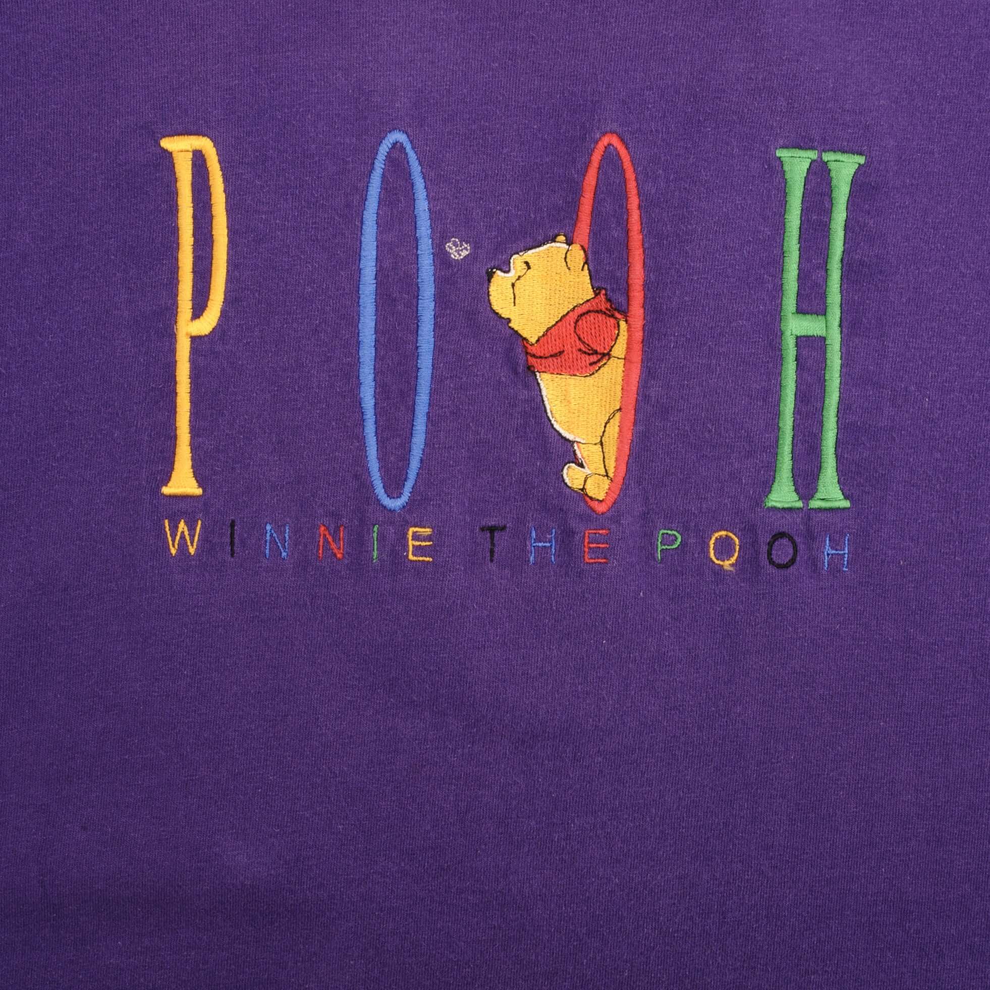 Vintage Disney Winnie The Pooh Embroidered 1990s T-Shirt - XL Size - Made in USA - Casual Wear & Disney Fan Collectible