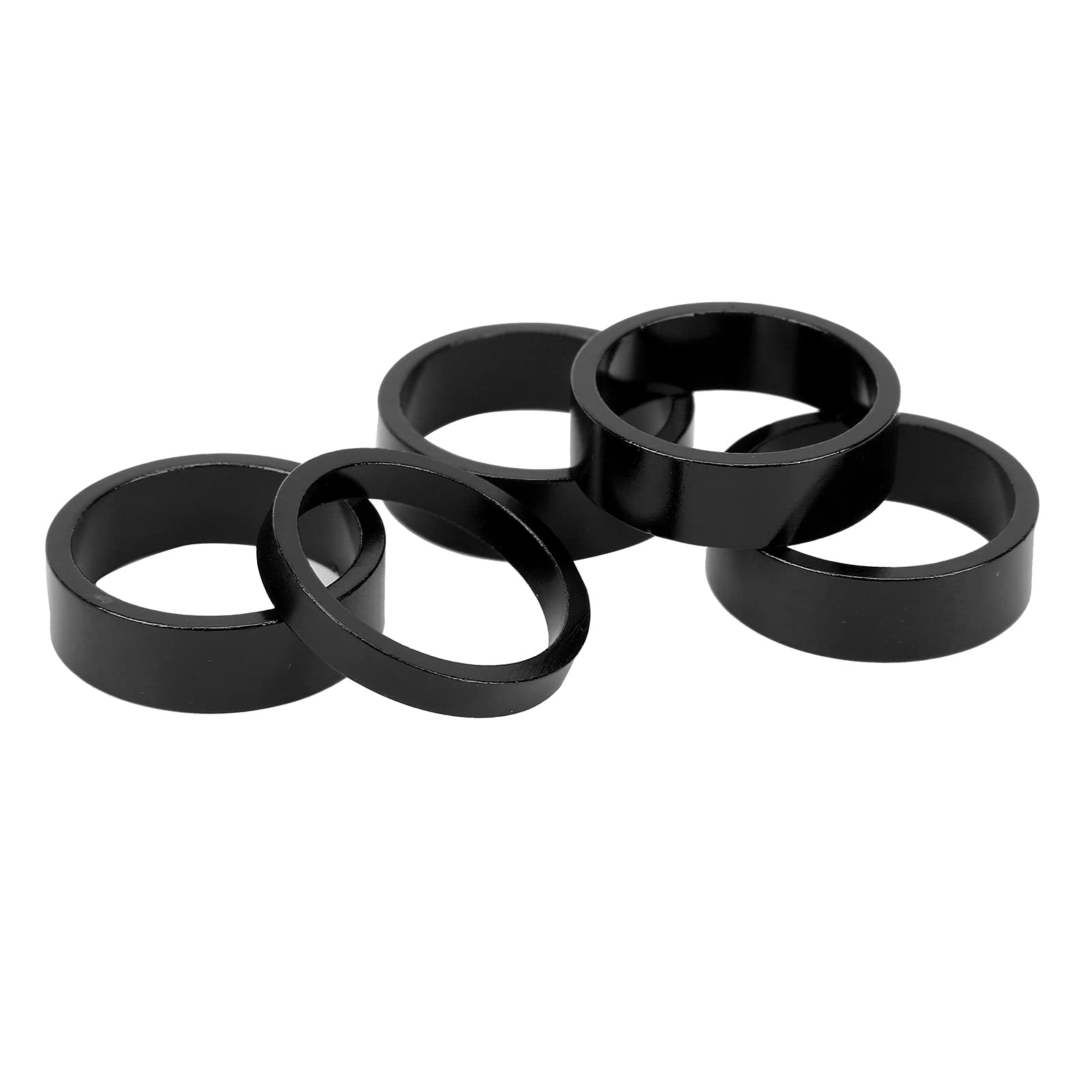 BNineteenteam 5-Piece Mountain Bike Fork Washer Set - Black Headset Spacer & Stem Gasket Kit for Bicycle Repair & Maintenance | Durable Replacement Parts for MTB, Road & Hybrid Bikes | Perfect for DIY Mechanics & Bike Shops