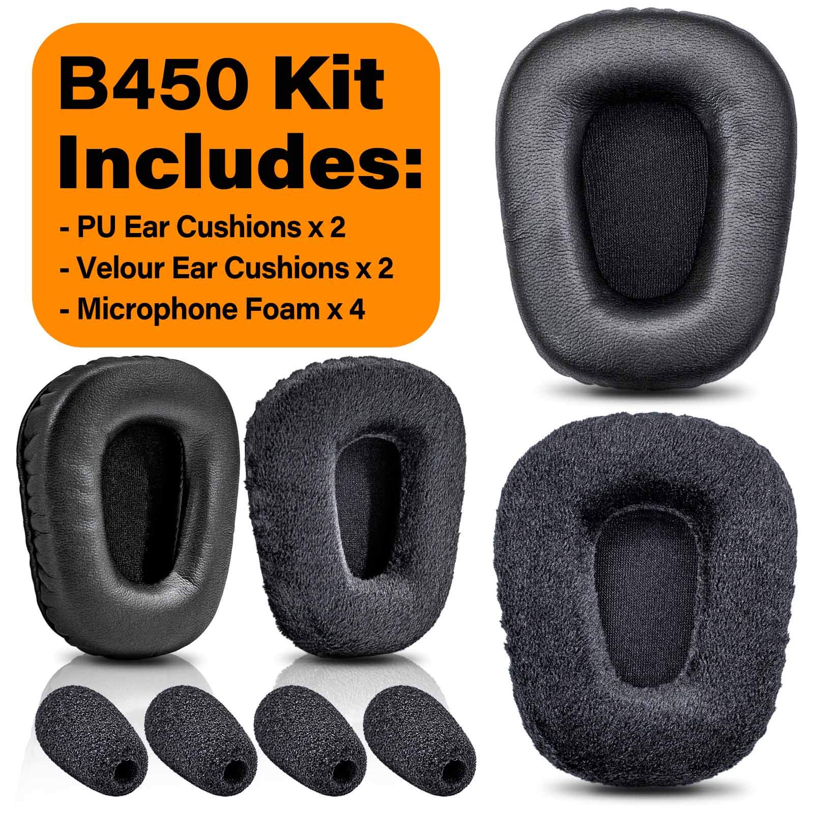 B450-XT Replacement Ear Pads Cushion - PU & Velour Ear Cushions Compatible with B450-XT/B450XT Headphones - Comfort Upgrade for Gaming, Music & Office Use
