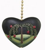 Heart Tree Ceiling Fan Pull Chain - Decorative Ceiling Fan Accessories for Bedroom, Living Room, Nursery - Rustic Home Decor Gift Idea