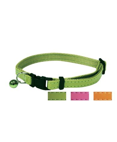 Glossy Orange Cat Collar with Bell - Adjustable Breakaway Safety Collar for Indoor & Outdoor Cats - Perfect for Daytime Visibility and Nighttime Safety
