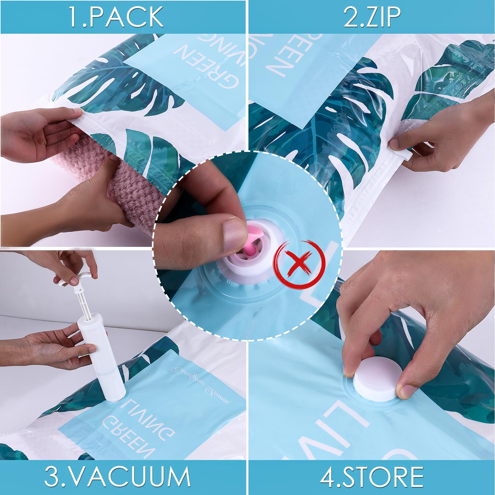 Vacuum Storage Space Saver Bags for Clothes, Comforters & Blankets - 4 Small, 4 Medium, 2 Large, 2 Jumbo Bags with Hand Pump - Perfect for Travel, Seasonal Storage & Home Organization