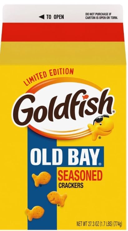 Old Bay Seasoned Goldfish Crackers - 27.3 oz (1.71 lb) Pack of 1 | Chesapeake Bay-Inspired Snack | Perfect for Parties, School Lunches & On-the-Go Snacking