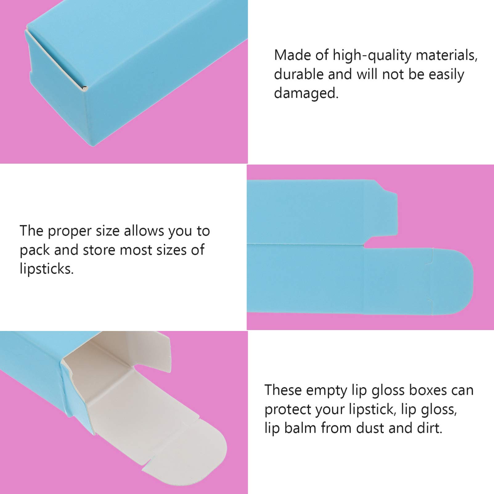 EXCEART 50Pcs Kraft Paper Lipstick Boxes | Essential Oil Packaging Containers | DIY Beauty Supplies & Makeup Organizer Tubes | Perfect for Cosmetic Storage, Gift Wrapping & Small Item Organization