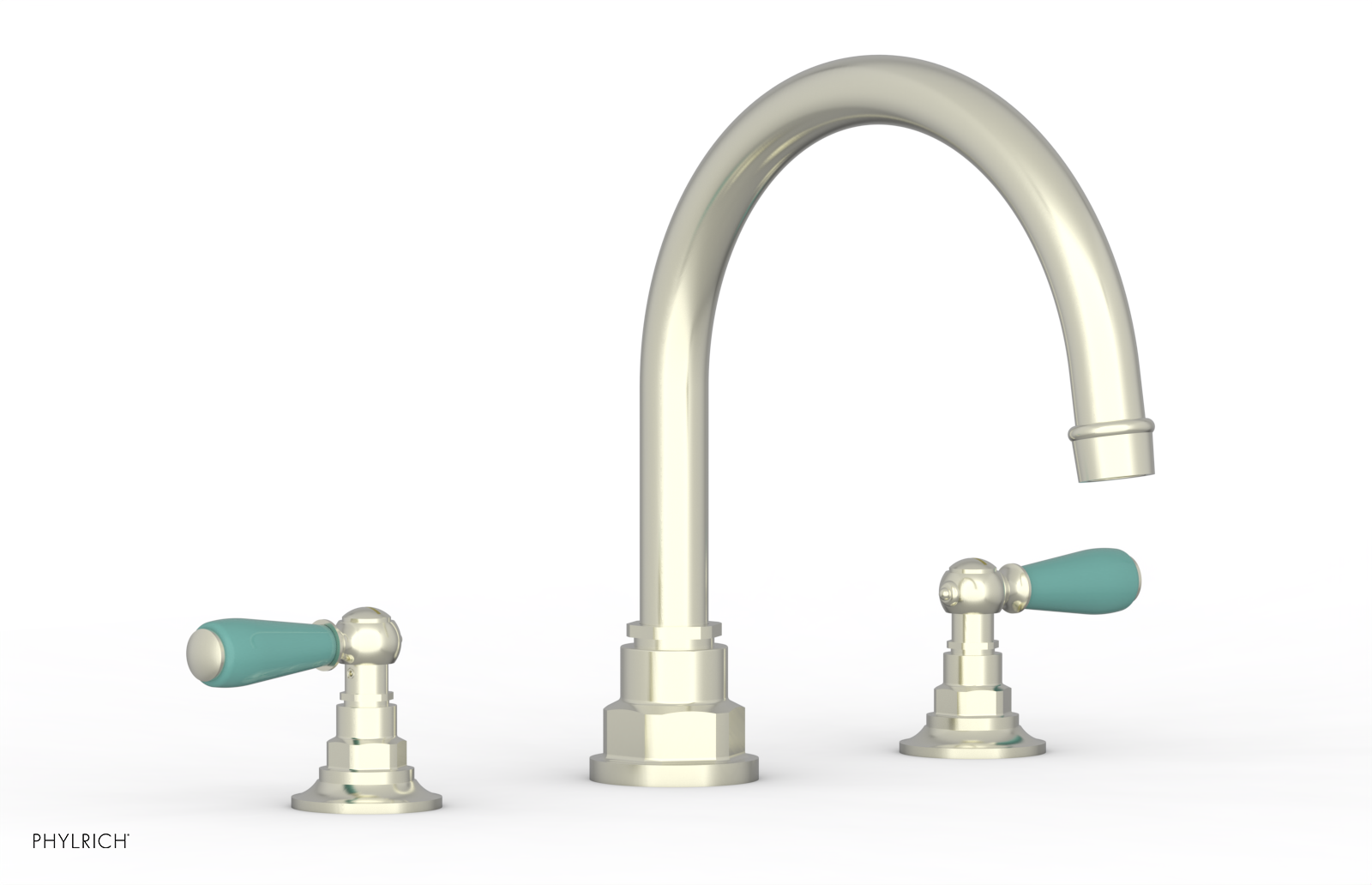 Jamestown Deck Tub Set with Lever Handles & Turquoise Accents - 41