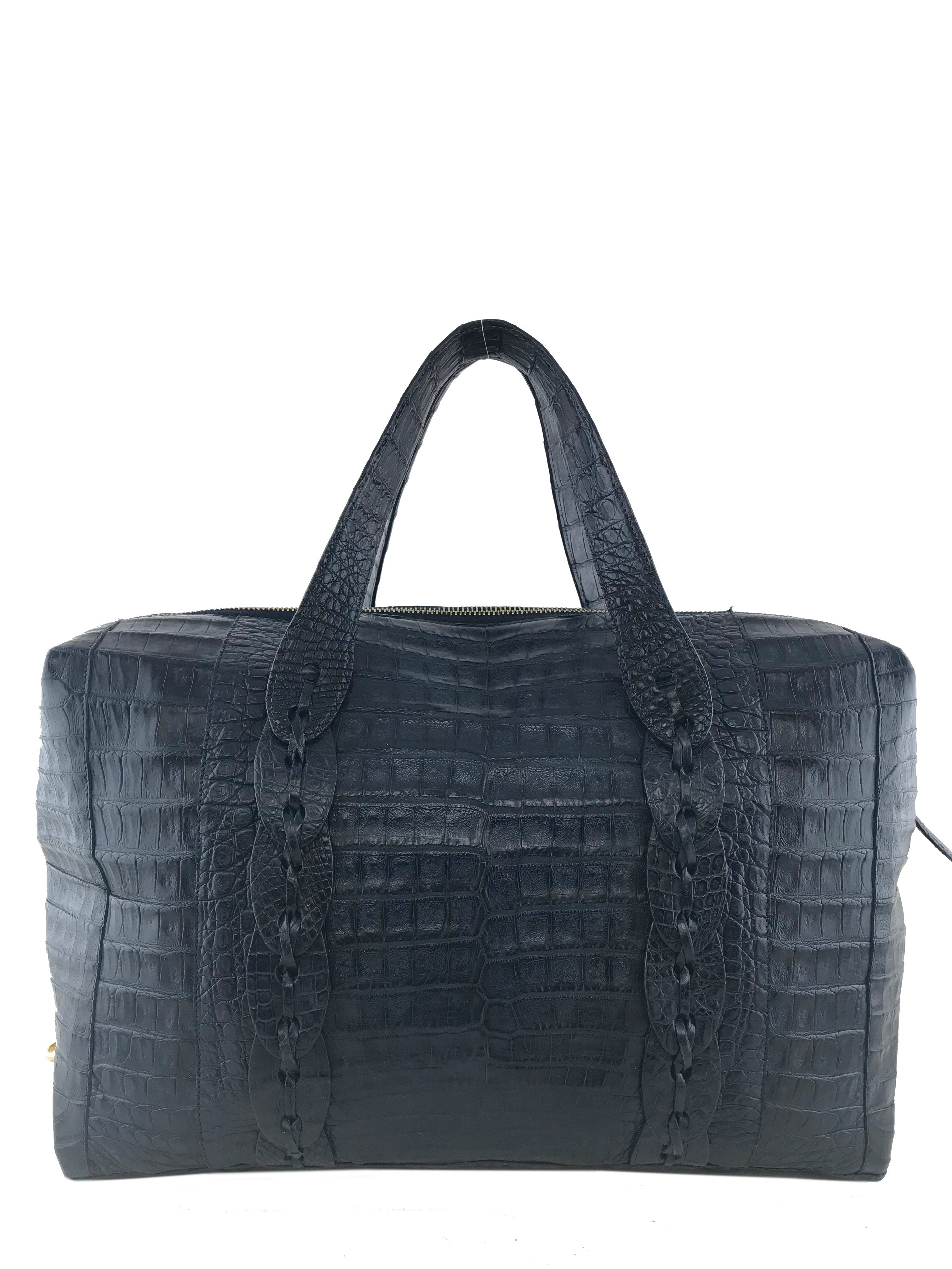 Nancy Gonzalez Genuine Crocodile Leather Large Travel Bag - Luxury Weekender Tote for Women, Perfect for Business Trips & Vacation Getaways