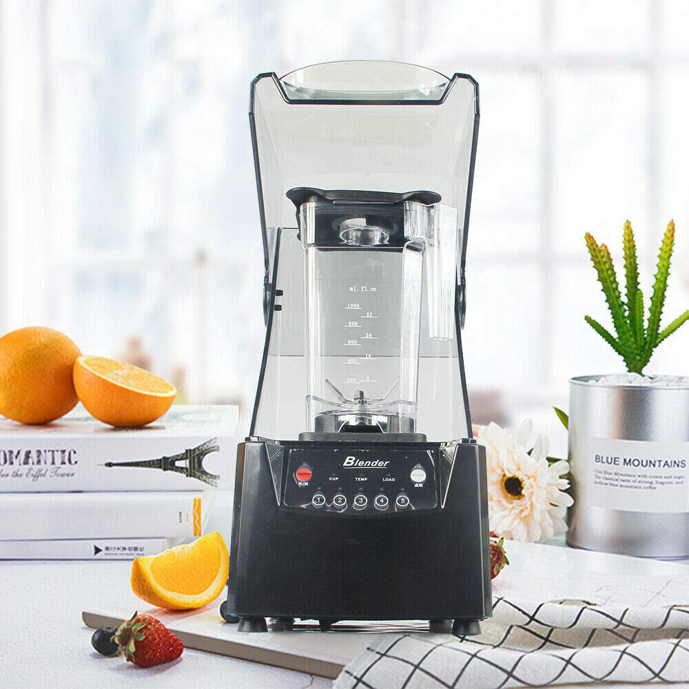 1.8L Quiet Blender 2600W Professional Countertop Blender with Soundproof Cover - Commercial Smoothie Maker, Food Processor for Shakes, Juices, Soy Milk - Perfect for Restaurants, Cafes & Home Kitchens
