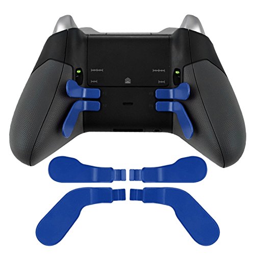 4-Pack Stainless Steel Hair Trigger Locks for Xbox One Elite Controller - Blue Replacement Paddles | Durable Metal Gaming Accessories for Competitive Play & Custom Controls