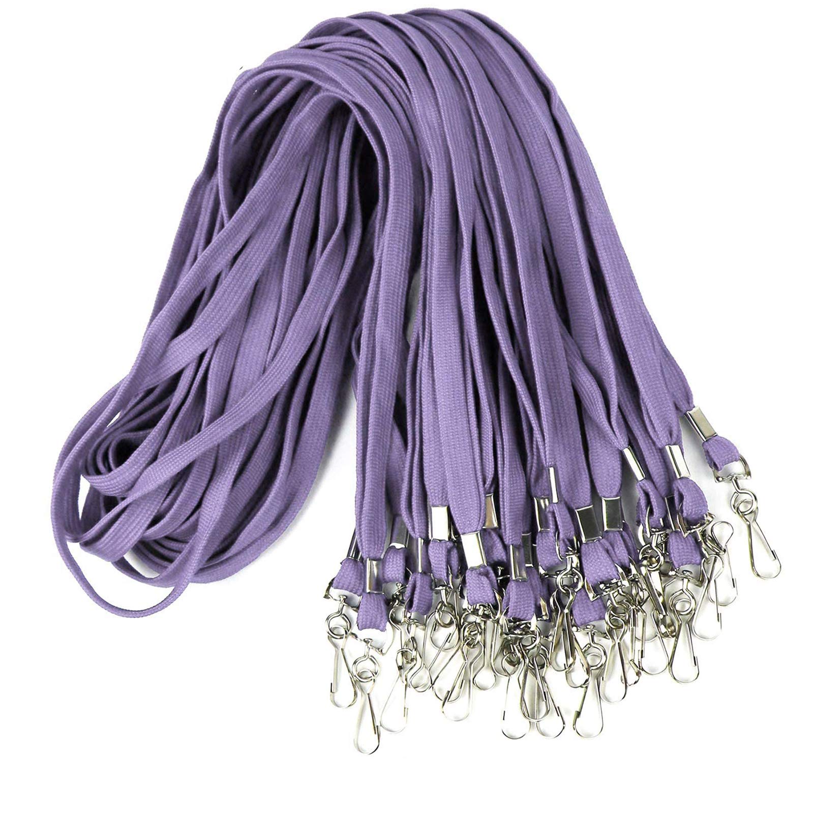Durable Flat Lanyard with Swivel Hook - Bulk Neck Badge Holder for Work & Events