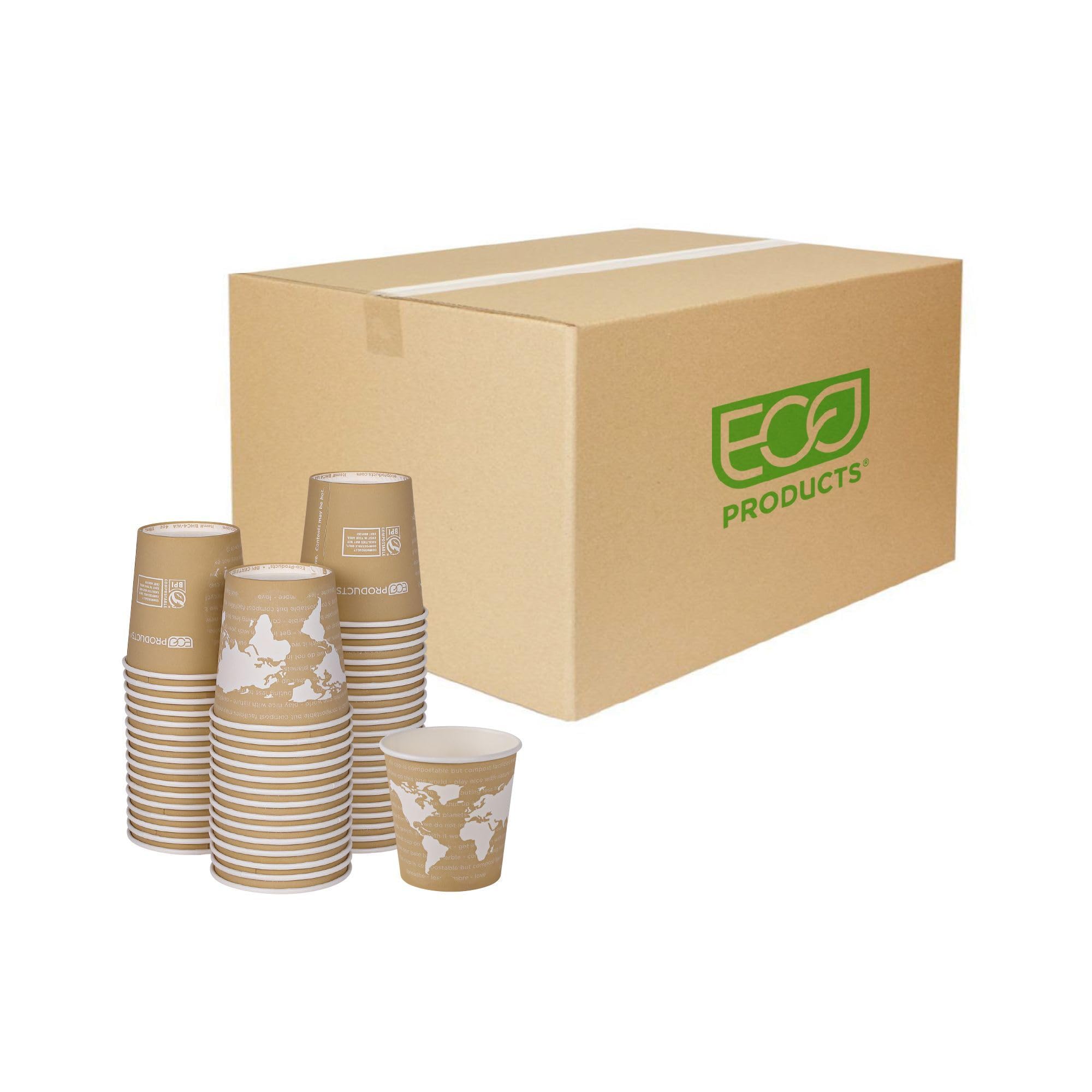 ECO PRODUCTS Compostable 4oz Espresso Coffee Cups - 1000 Count Case | Biodegradable Hot Paper Cups with Plant-Based PLA Lining | Color Coded for Easy Identification | Perfect for Coffee Shops, Offices, and Eco-Friendly Events
