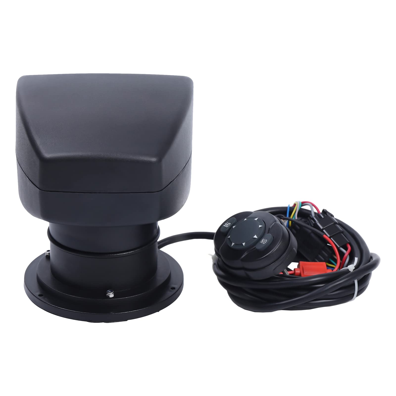 12V 100W Marine Spotlight with Remote Control - Waterproof Halogen Search Light for Boats, Trucks & Cars - Perfect for Night Fishing, Offshore Navigation & Emergency Situations (Black)