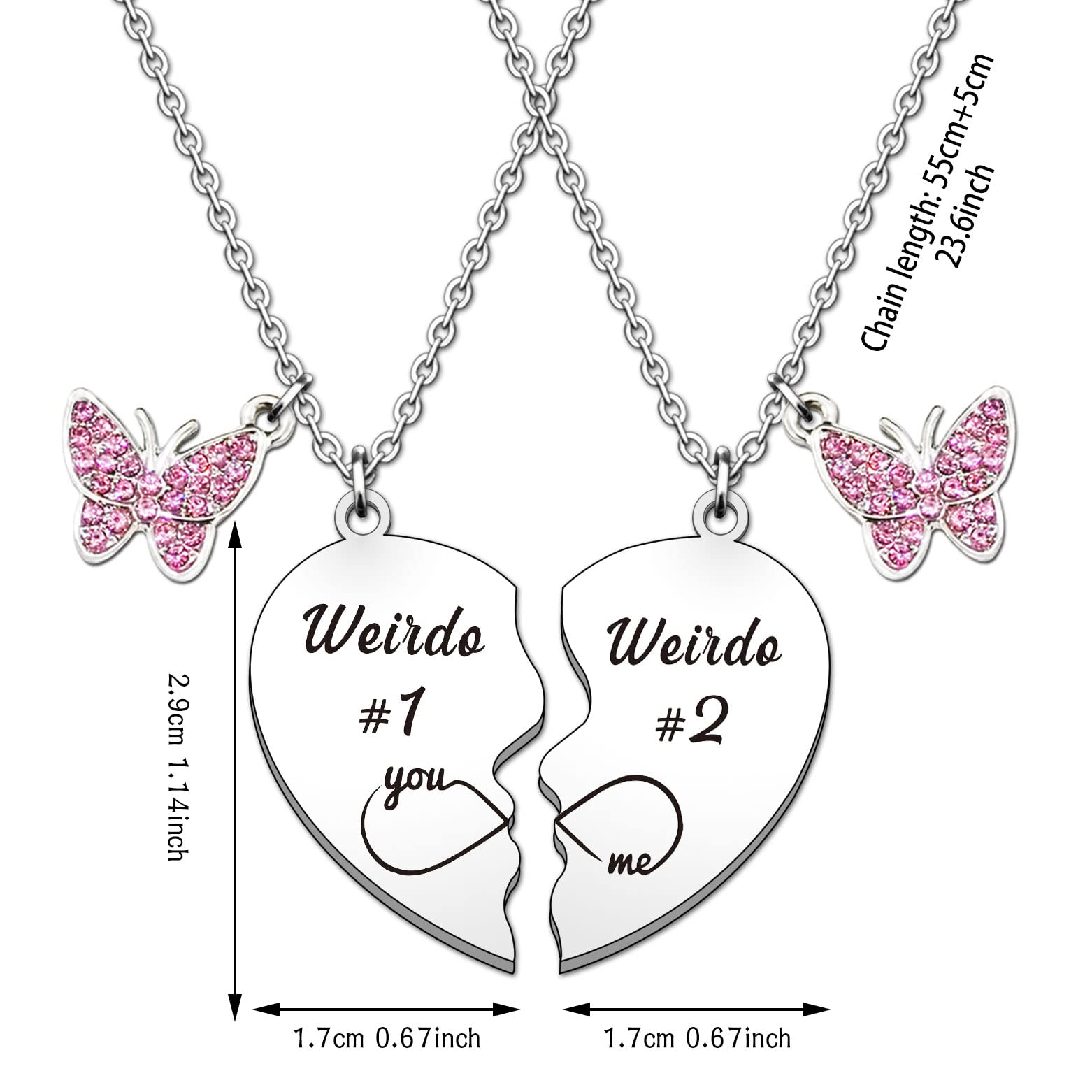 HULALA Best Friend Necklace Set - Puzzle Heart Matching Jewelry for 2 Girls, Perfect Birthday & Christmas Gifts for Friends, Sister, or Girlfriend