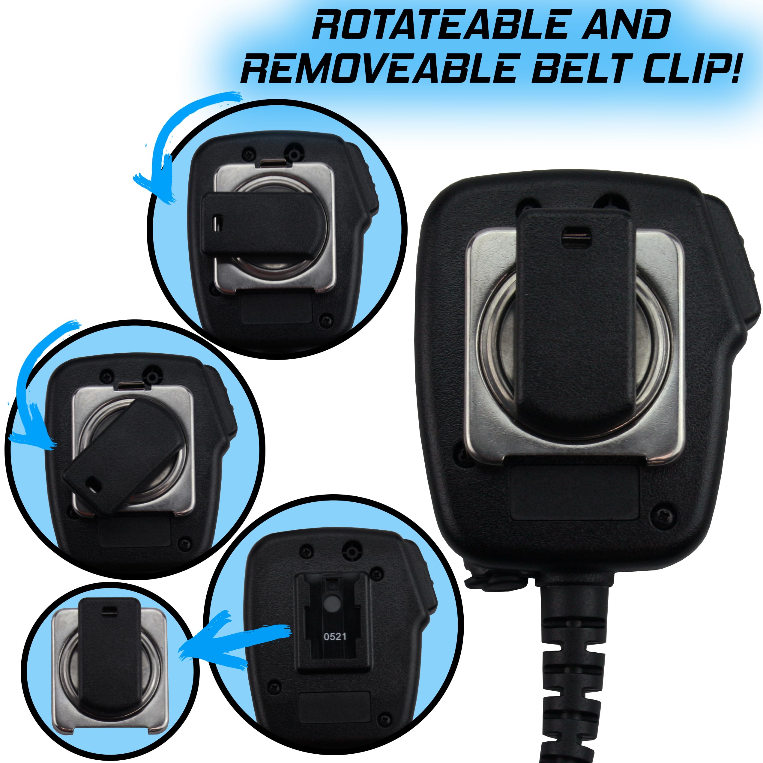 Heavy Duty Waterproof Hand Shoulder Remote Mic Speaker Replacement for Motorola Radio 2 Pin - Durable Communication Accessory for Outdoor, Construction & Emergency Use