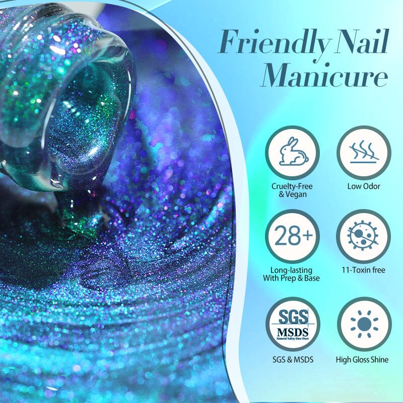 Water Light Cat Magnetic Gel Polish - MY83 Sea Blue 10ml Nail Polish for Salon & Home Manicure - Perfect for Nail Art, Special Occasions & DIY Gel Nails