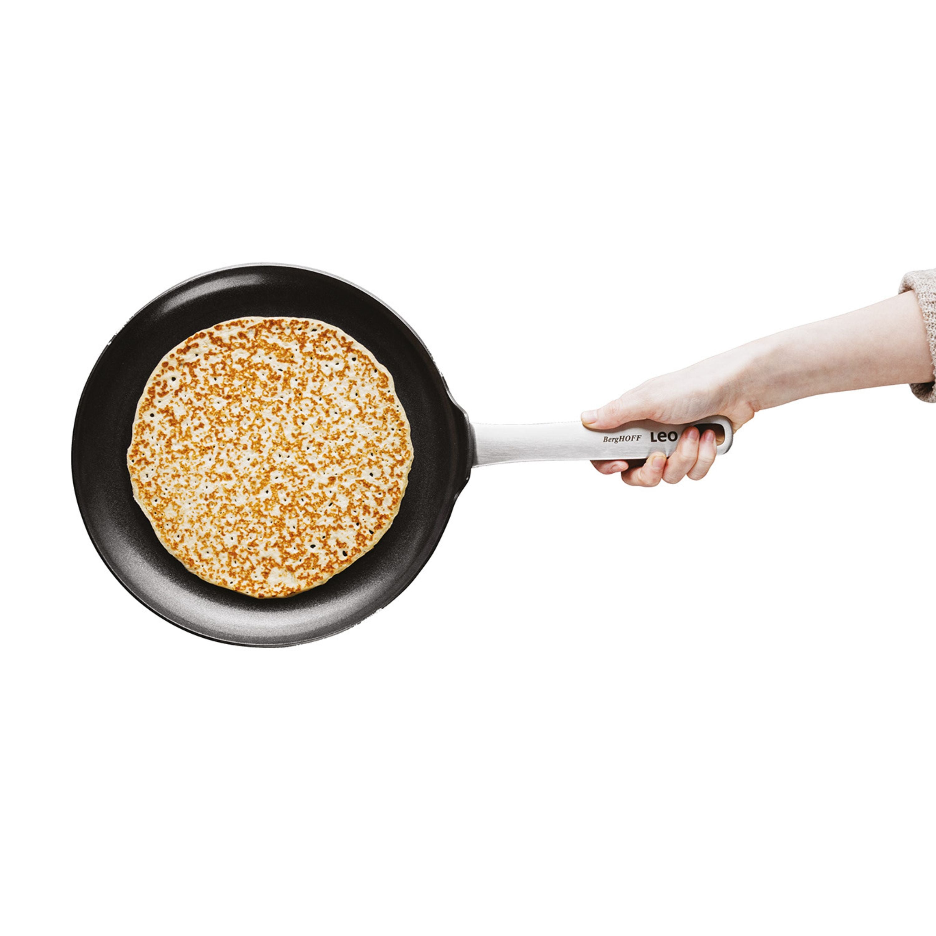 BergHOFF Leo 10.25-Inch Nonstick Ceramic Pancake Pan - Graphite Coating, Eco-Friendly Recycled Material - Perfect for Breakfast, Brunch & Family Cooking