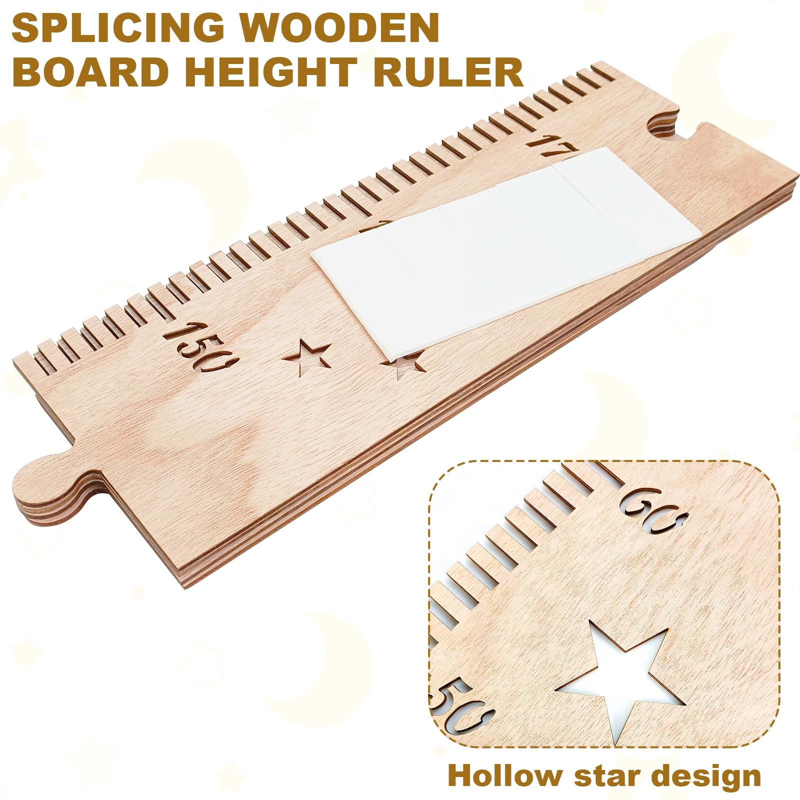 Wooden Growth Chart for Kids - Wall Mounted Height Measurement Ruler for Boys & Girls - Perfect Nursery, Bedroom, or Playroom Décor
