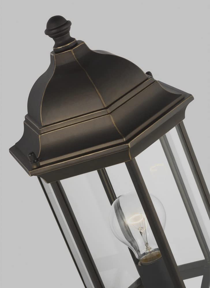 1 Light Medium Outdoor Wall Lantern with Antique Bronze Finish - Traditional Incandescent Outdoor Lighting Fixture - Perfect for Porch, Patio, Garden and Entryway Lighting