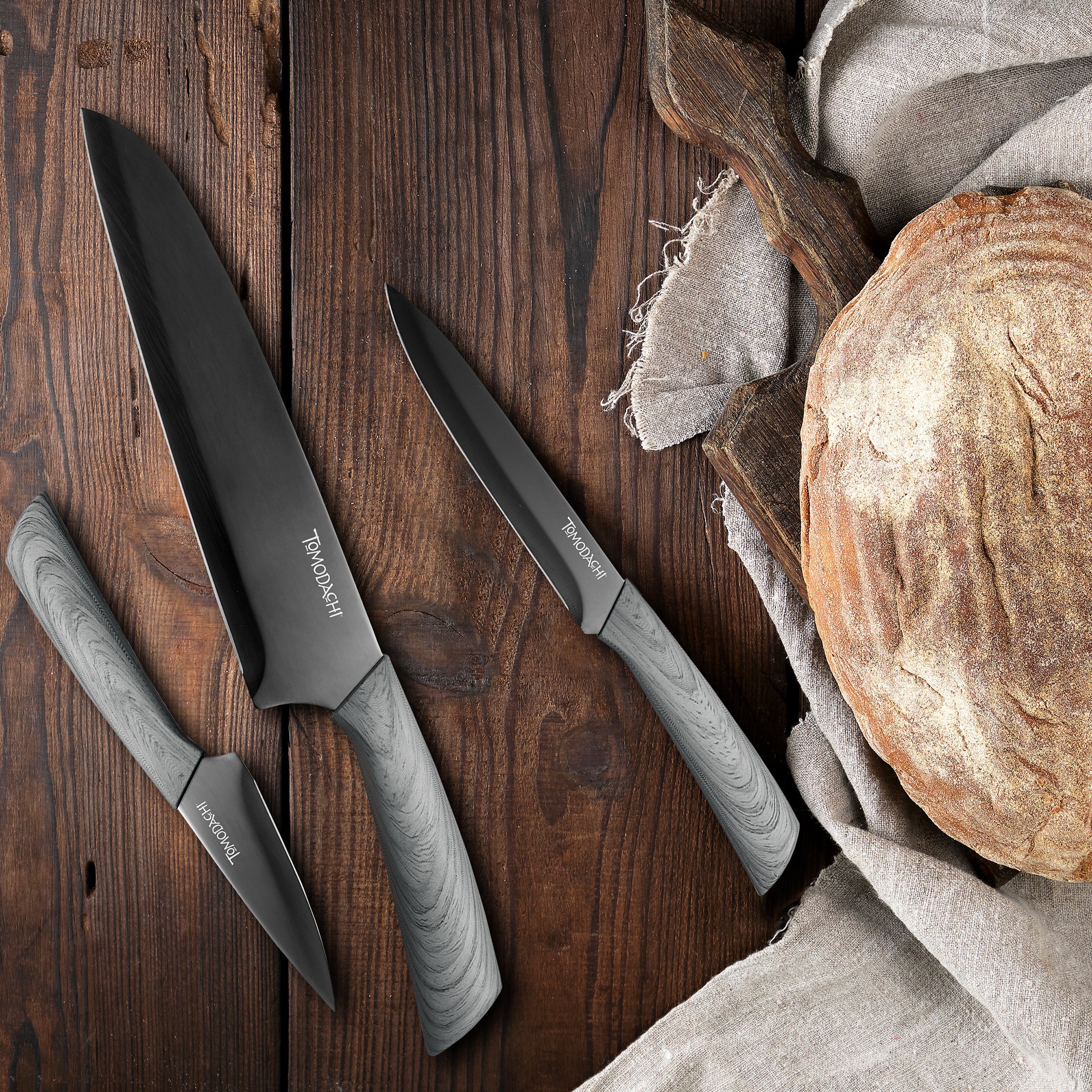 Premium Raintree Ash 3-Piece Cutlery Set - Knife, Fork & Spoon - Elegant Wooden Utensils for Dining, Camping & Picnics