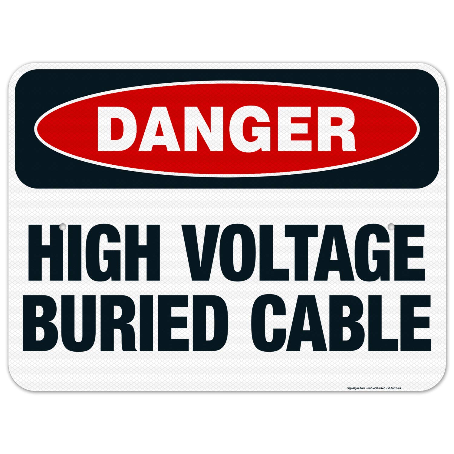 High Voltage Buried Cable Warning Sign - OSHA Compliant 18x24 Inch Aluminum Danger Sign with 3M EGP Reflective Surface | Fade Resistant for Indoor & Outdoor Use | Made in USA | Ideal for Construction Sites, Utility Areas & Industrial Safety
