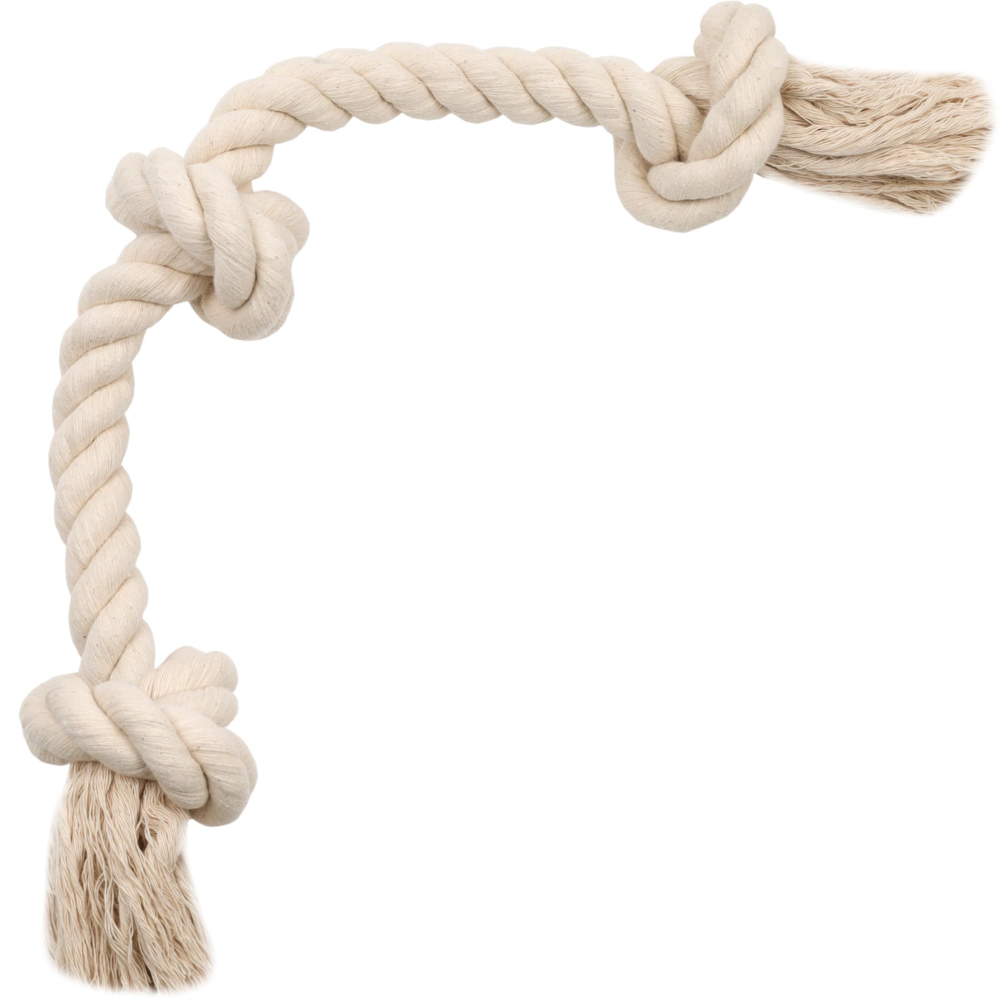 Barida Natural White Cotton Durable Dog Rope Chew Toy - Non-Toxic Premium Interactive Rope Toy for Medium & Large Dogs | Tug of War, Teething Relief, Training & Playtime Fun