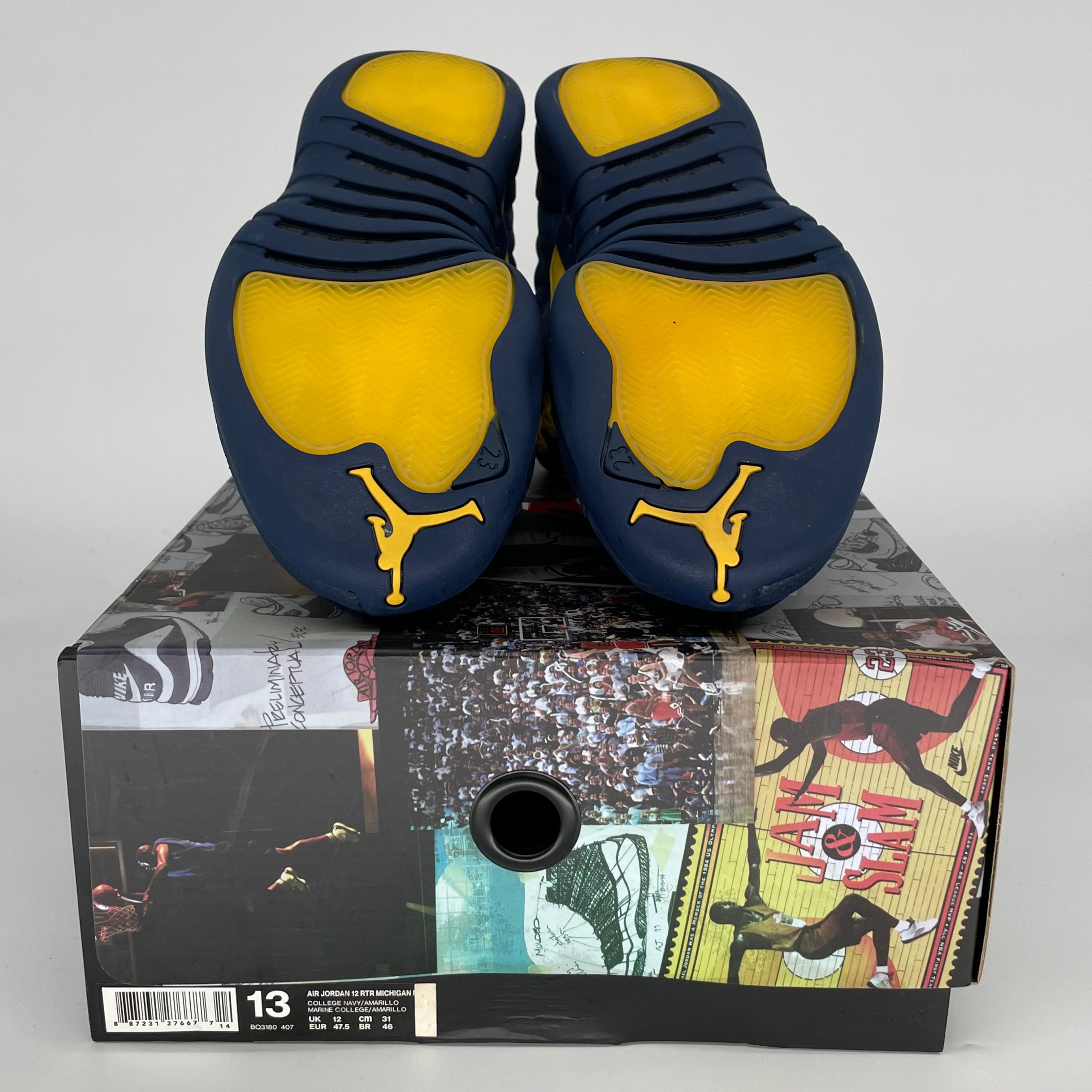 AIR JORDAN 12 Michigan Basketball Shoes Men's Size 13 - BQ3180-407 | Retro Sneakers for Basketball & Streetwear Fashion