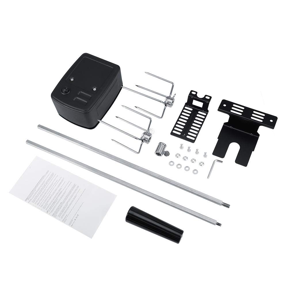 Weiyirot Universal Electric Grill Rotisserie Kit - Stainless Steel BBQ Rotisserie Set with Motor for Chicken, Pig, Goat - Perfect for Backyard BBQs, Camping & Outdoor Cooking