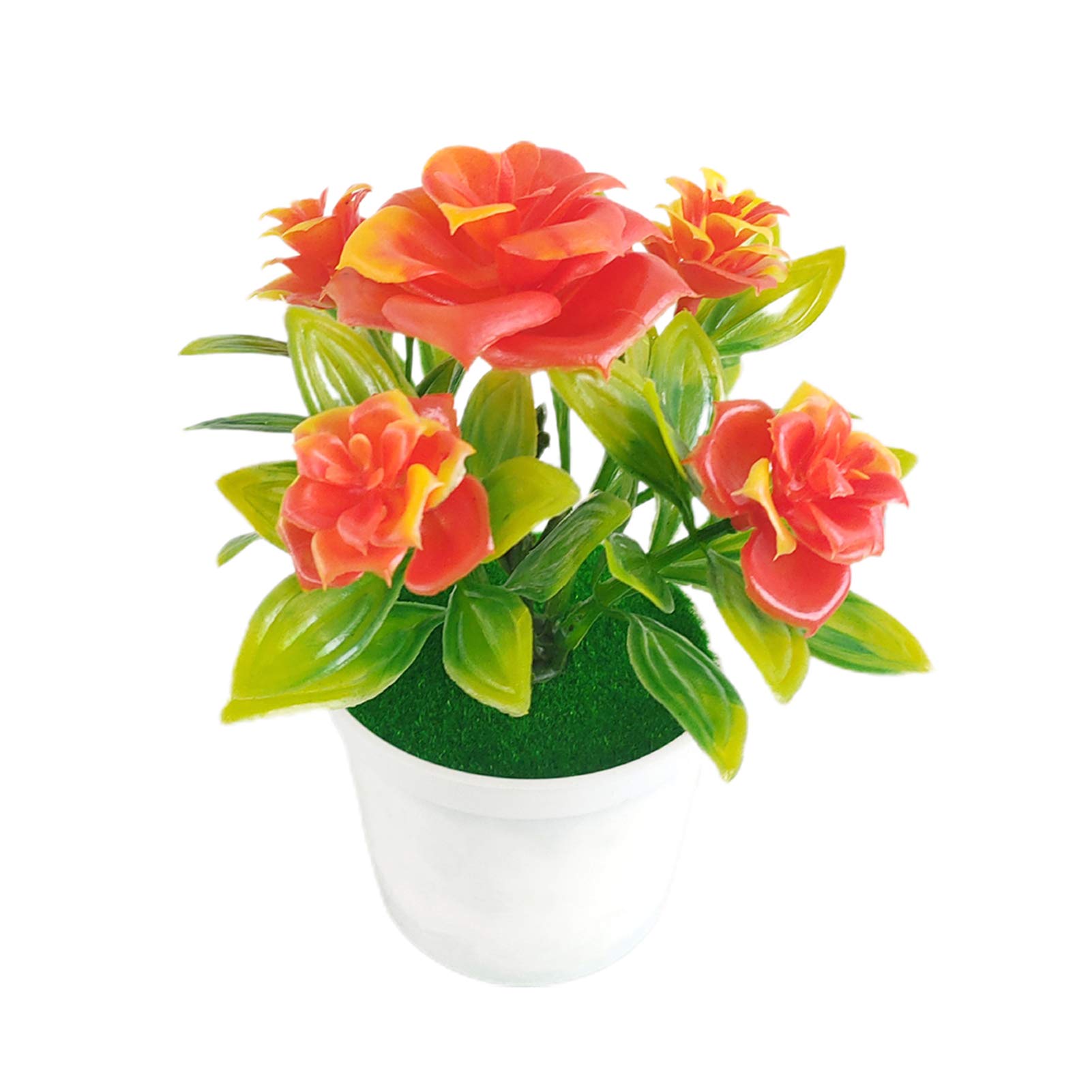 Realistic Walbest Artificial Potted Plant - Lifelike Orange Plastic Simulation Flowers in Decorative Pot for Home & Office Decor | Perfect for Desk Decor, Living Room Centerpiece, and Office Greenery