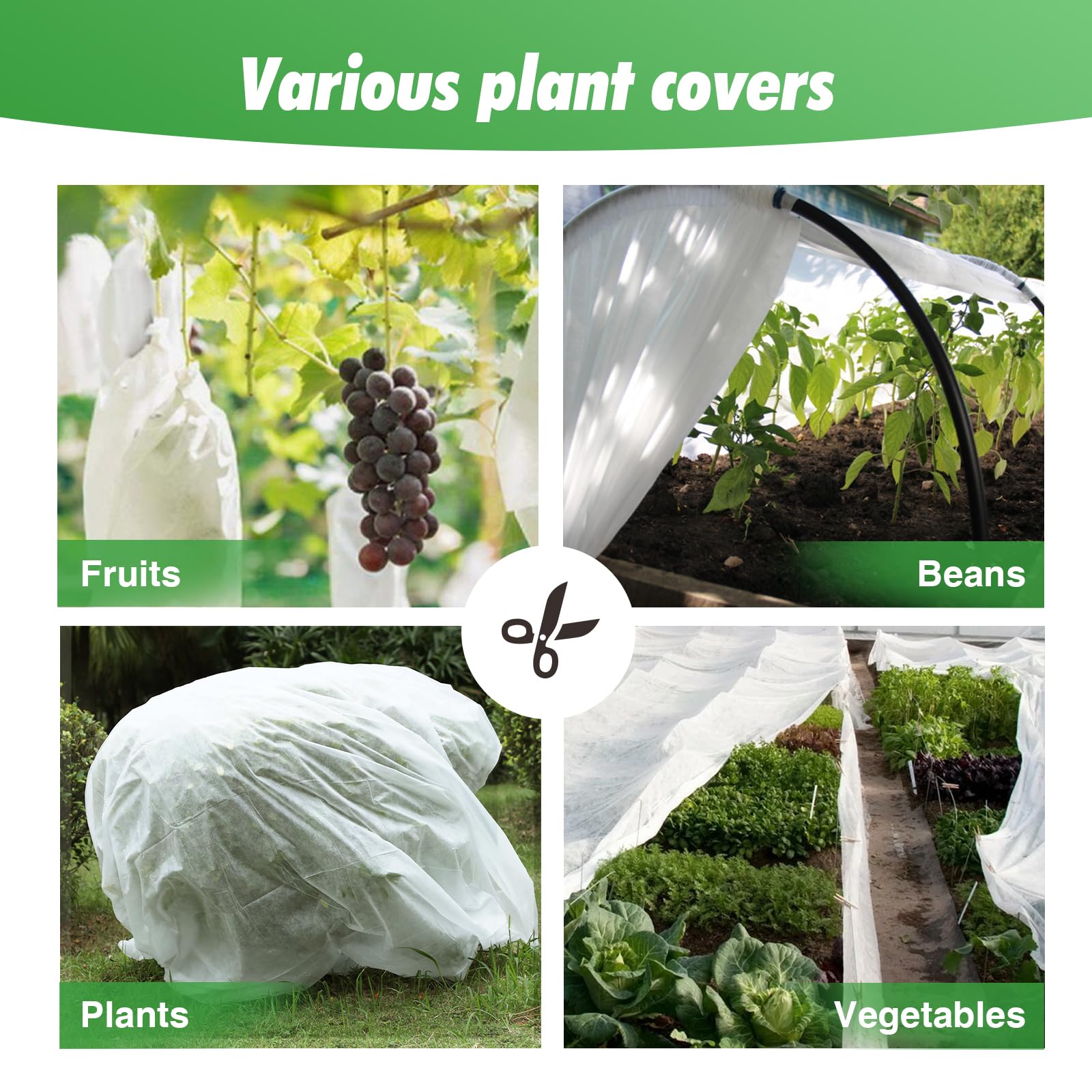 Duerer 10x50ft Plant Covers Freeze Protection Frost Blanket (1.0 oz/yd²) - Winter Garden Row Covers for Outdoor Plants, Vegetables & Shrubs | Perfect for Protecting Plants from Frost, Snow & Cold Weather in Winter Gardens