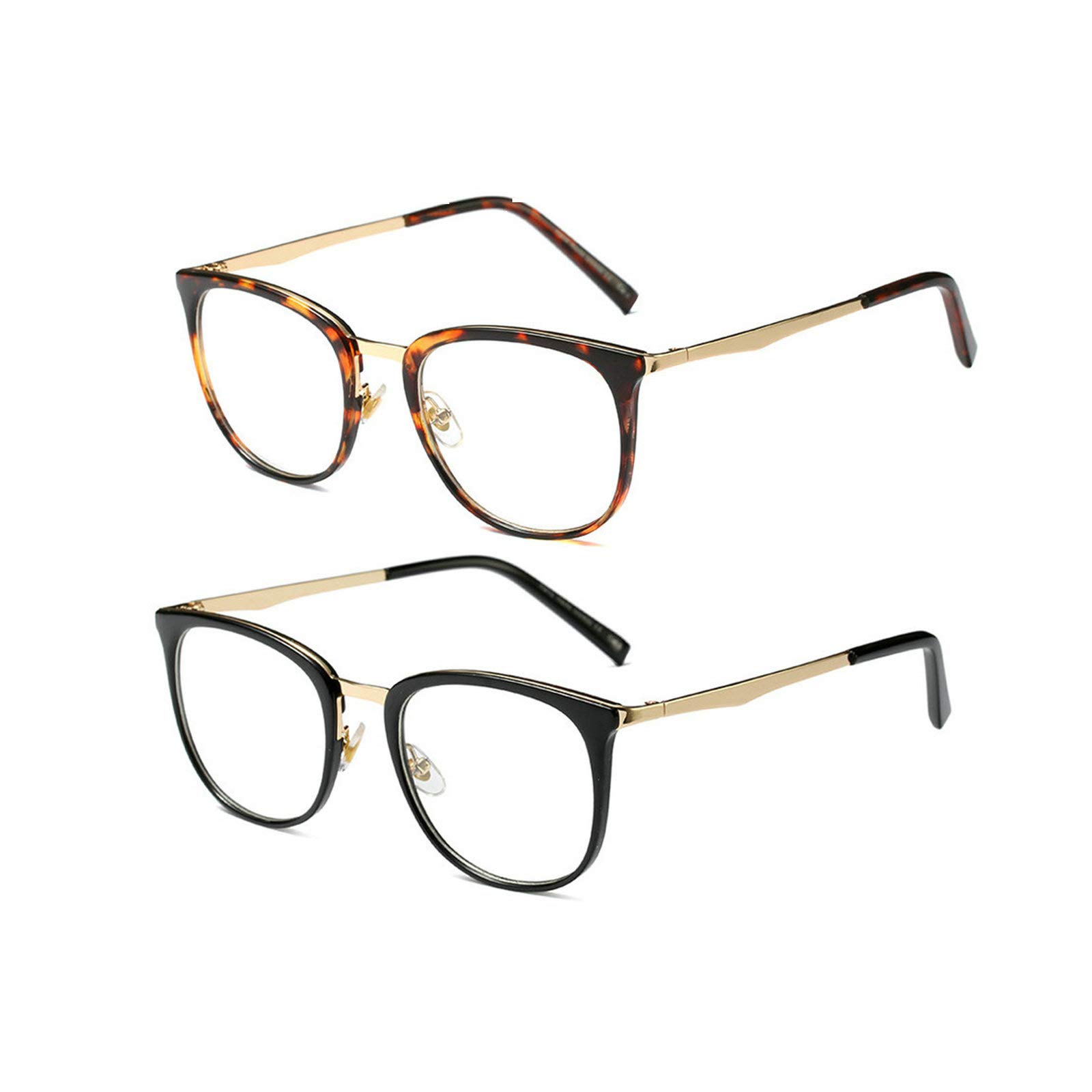 2 Pack Blue Light Blocking Reading Glasses for Women - Anti Glare Computer Eyewear with Square Frame for Presbyopia - Perfect for Office Work, Screen Time & Night Reading
