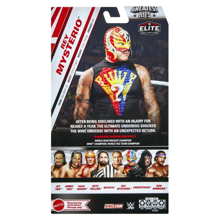 Rey Mysterio WWE Elite Collection Greatest Hits 2025 Action Figure - Authentic Wrestling Collectible for Fans & Display - Perfect for Home Decor, Gift Giving, and WWE Memorabilia Collections