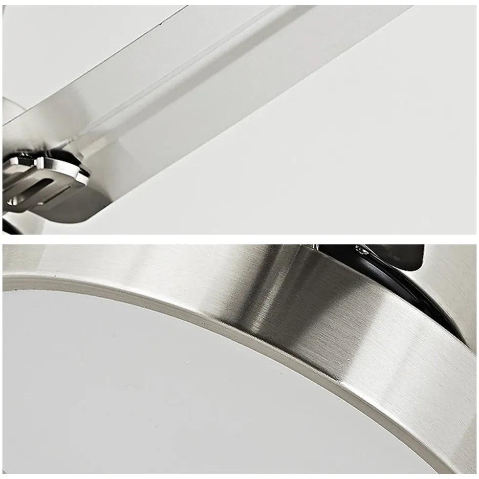 Silver Industrial Ceiling Fan with Light for Living Room, Bedroom - Modern Farmhouse Style, Energy Efficient, Remote Control Included