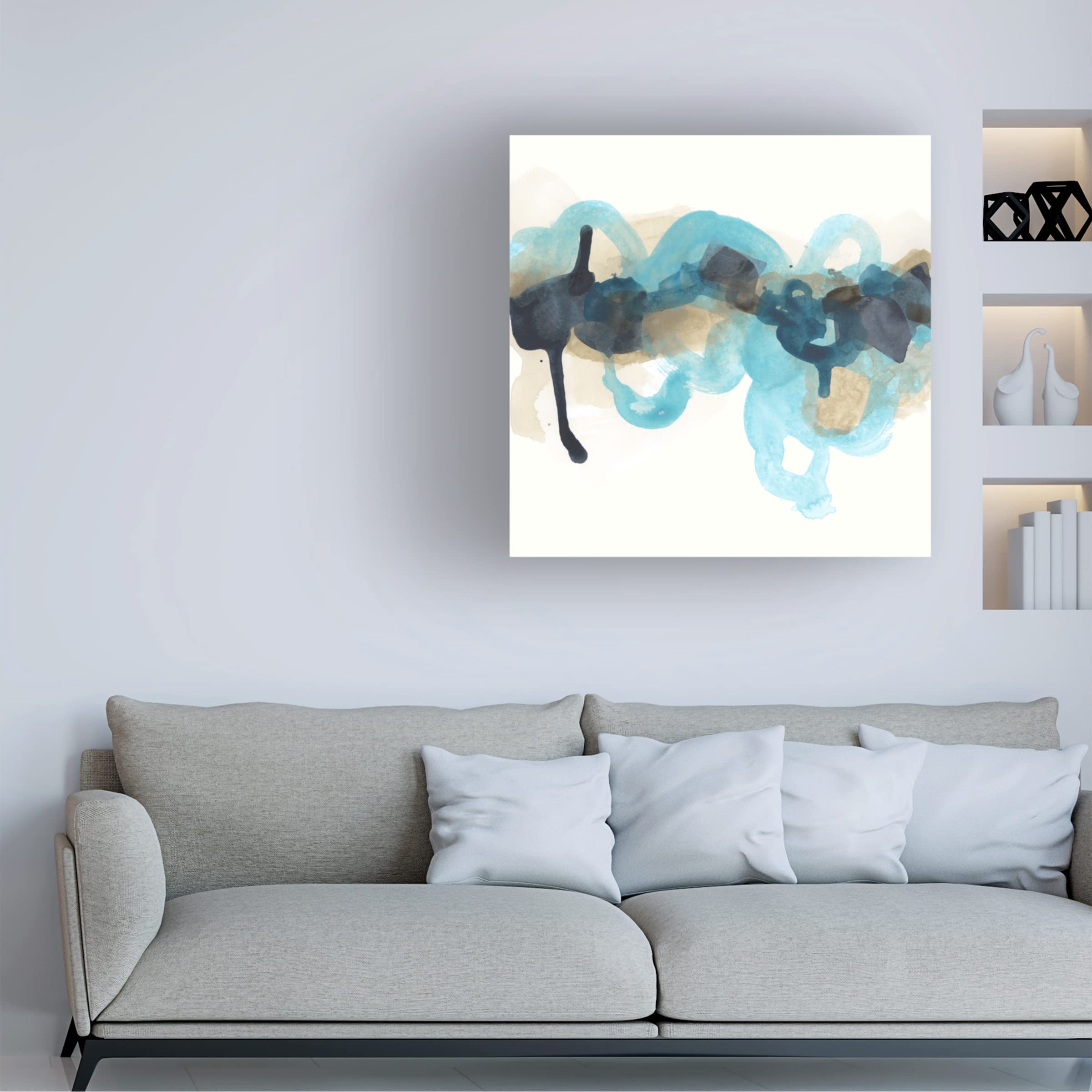 June Erica Vess 'Circular Surf I' Canvas Wall Art Print - Modern Coastal Beach Decor for Living Room, Bedroom & Office | Trademark Fine Art Collection